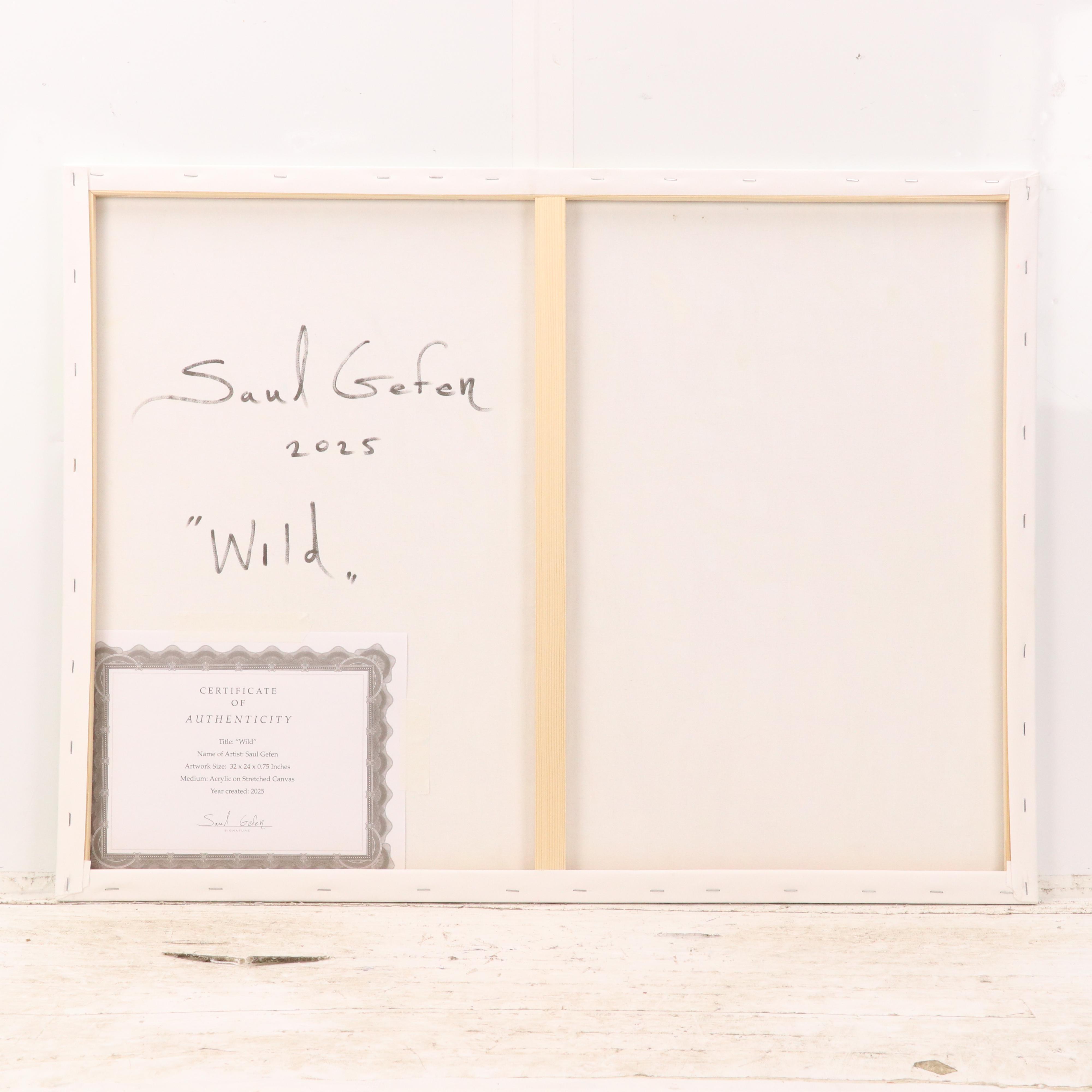 Saul Gefen Stylized Abstract Acrylic Painting "Wild," 2025