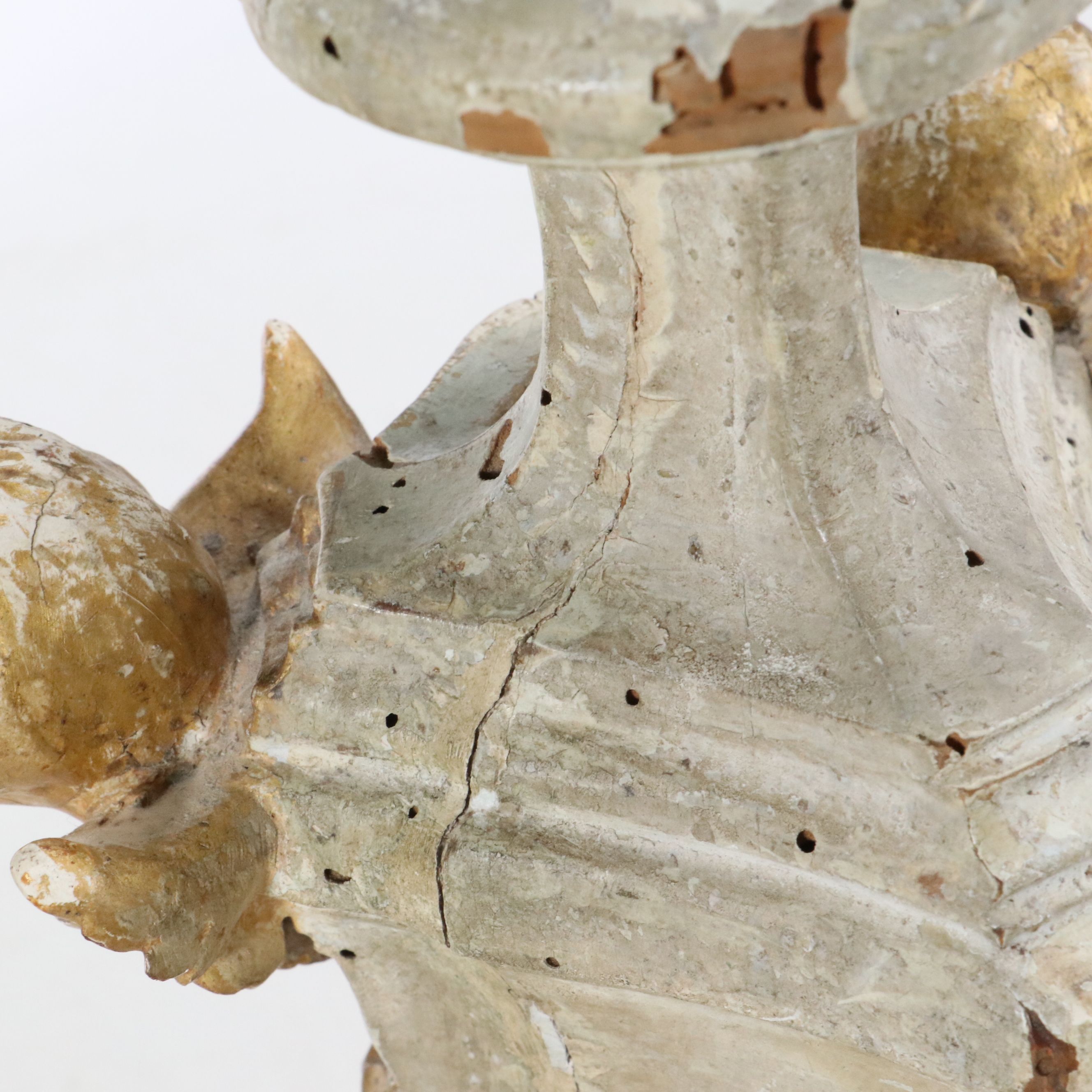 Pair of Continental Style Baluster Form Console Lamps & Silk Cut Corner Shades