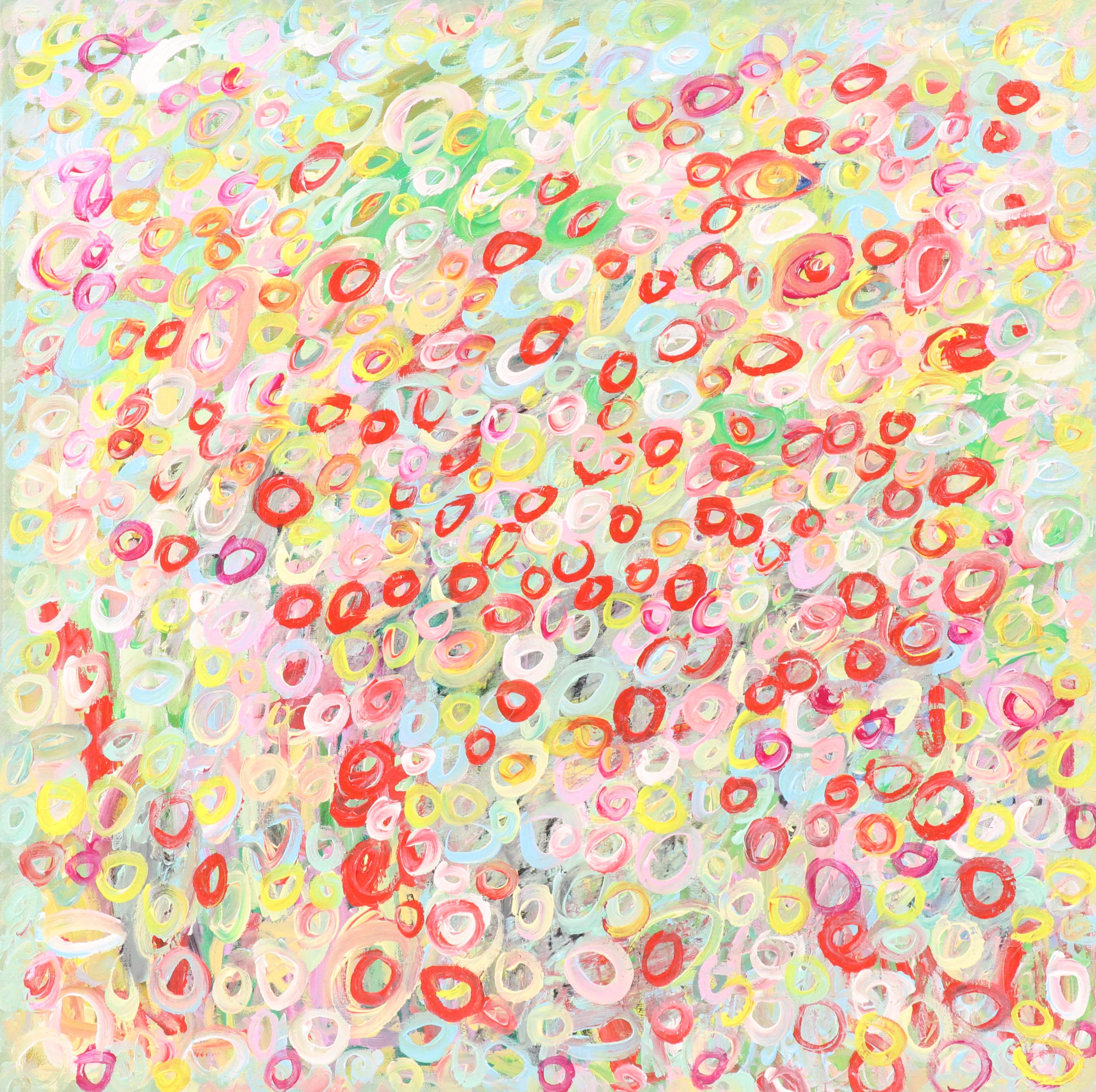 Saul Gefen Stylized Abstract Acrylic Painting "Summer Bloom," 2025