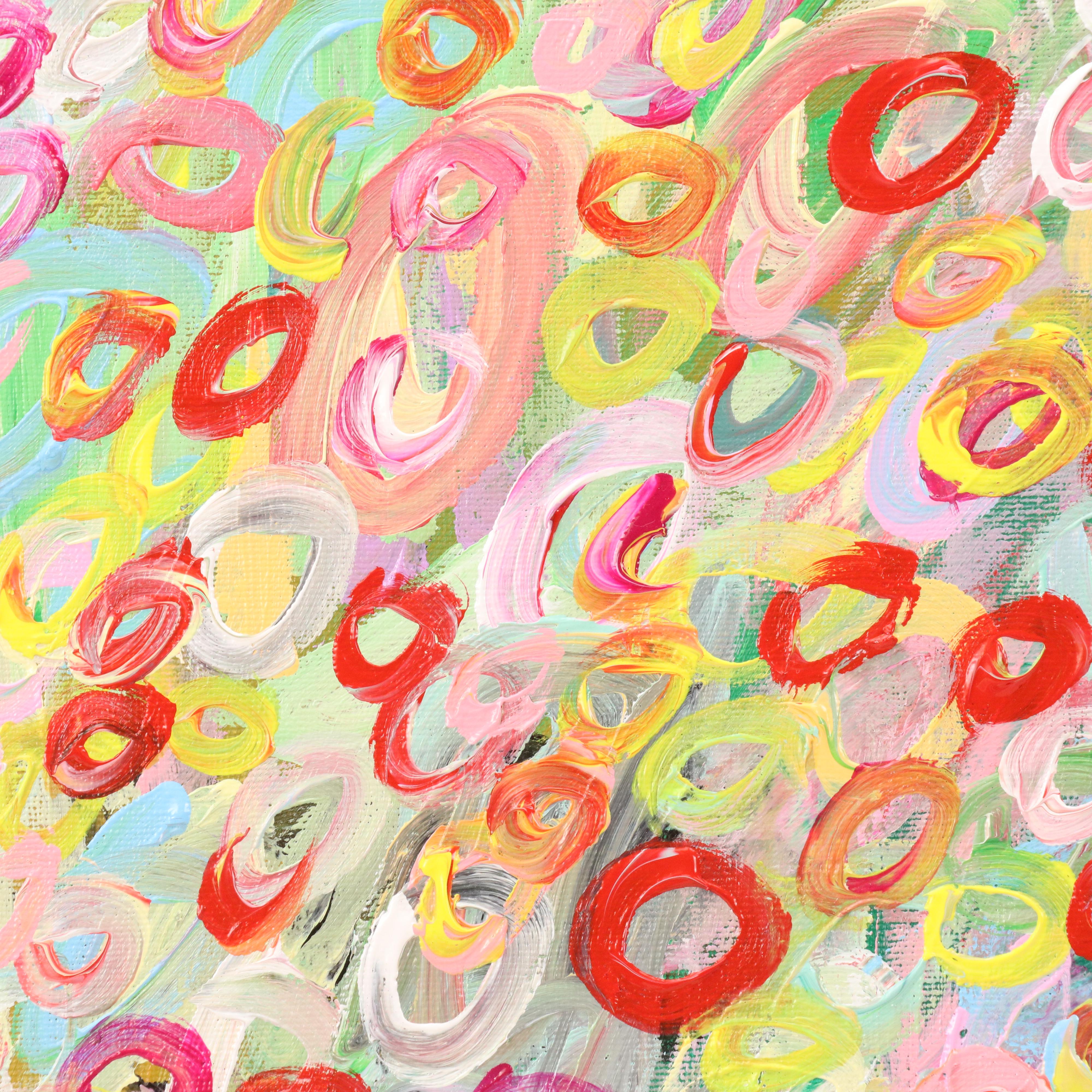 Saul Gefen Stylized Abstract Acrylic Painting "Summer Bloom," 2025