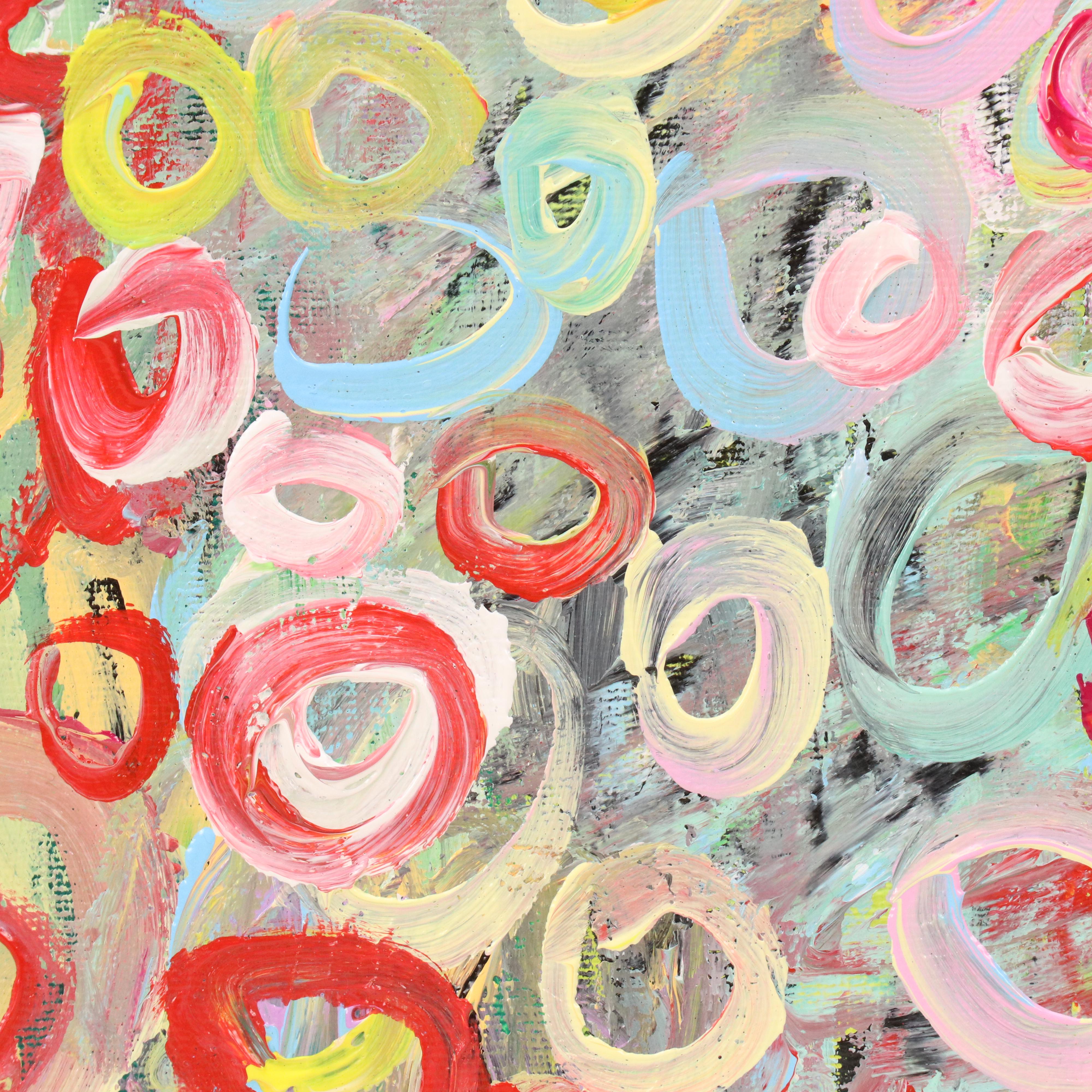 Saul Gefen Stylized Abstract Acrylic Painting "Summer Bloom," 2025