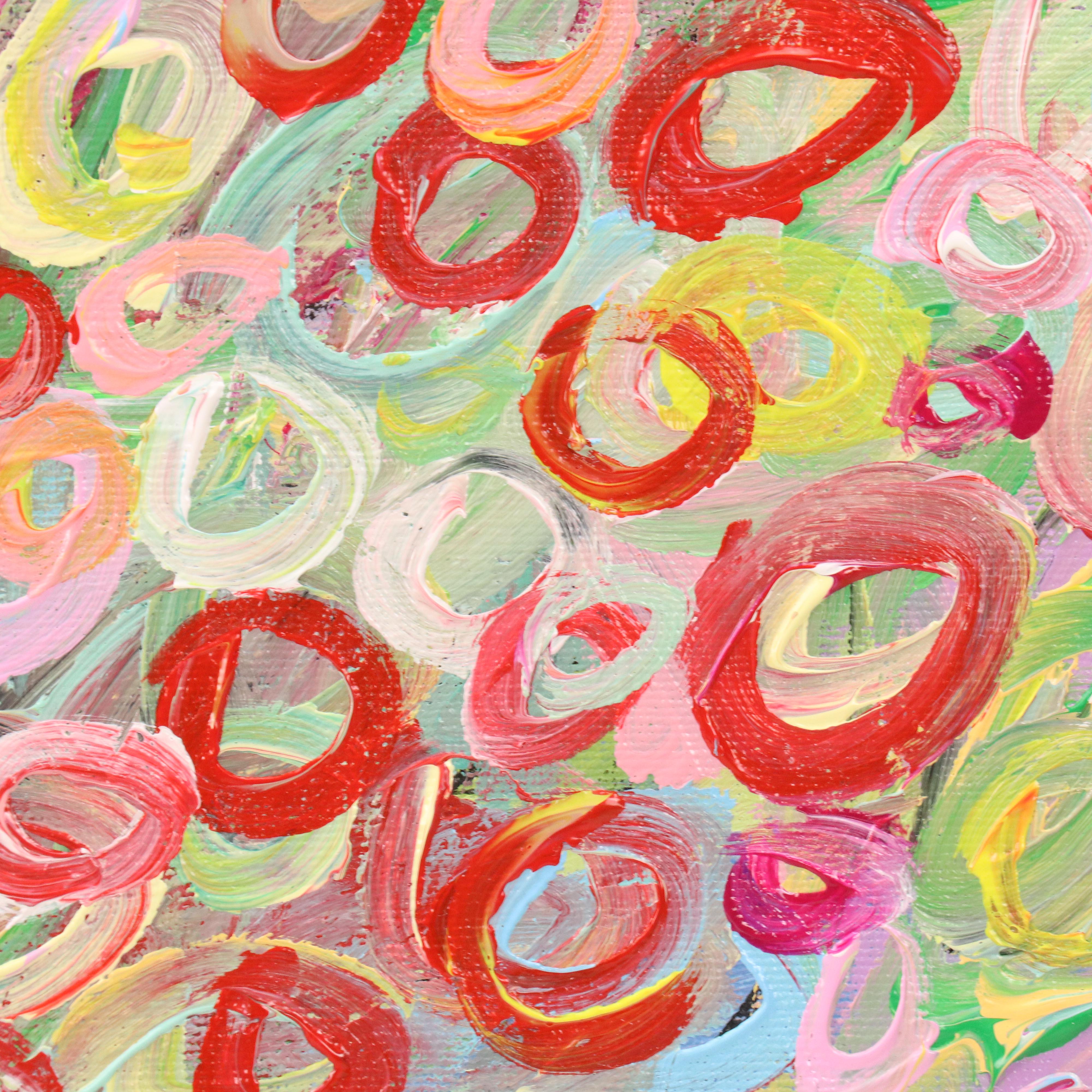 Saul Gefen Stylized Abstract Acrylic Painting "Summer Bloom," 2025