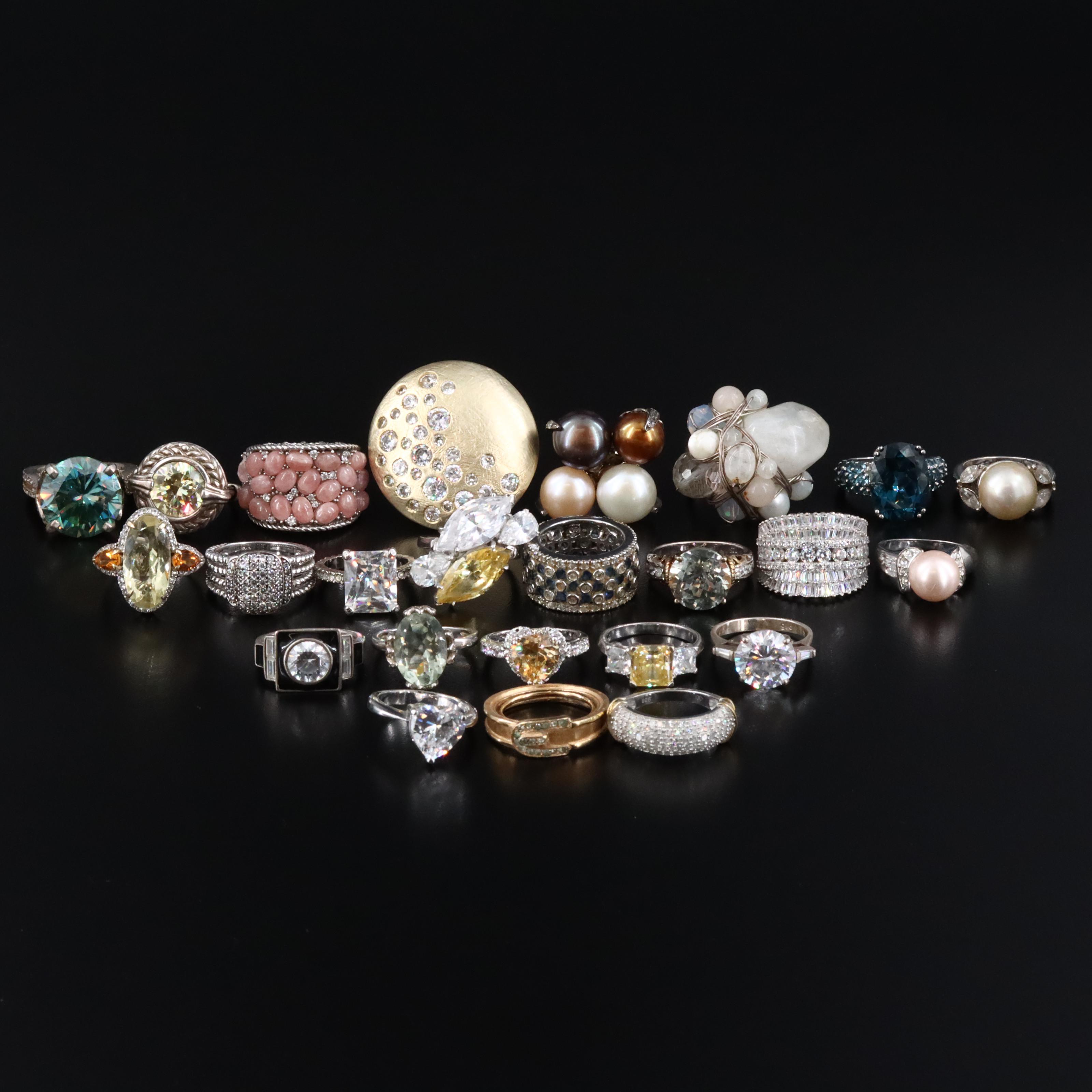 Judith RIpka, Sterling and Rhodochrosite Featured in Ring Collection