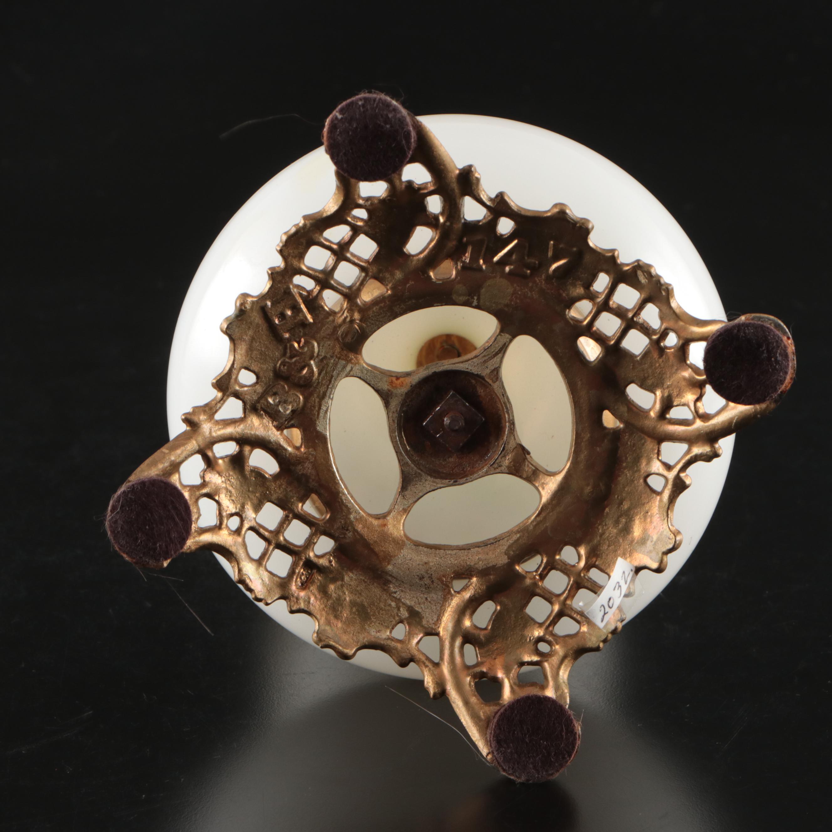 Bradley & Hubbard Glass Oil Lamp with P&A "Victor" Burner, Antique