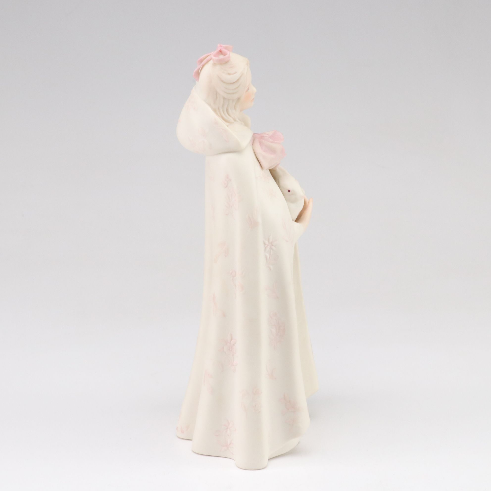 Cybis "Melissa" with Rabbits "Cotton, Fluff and Snow" Porcelain Figurines