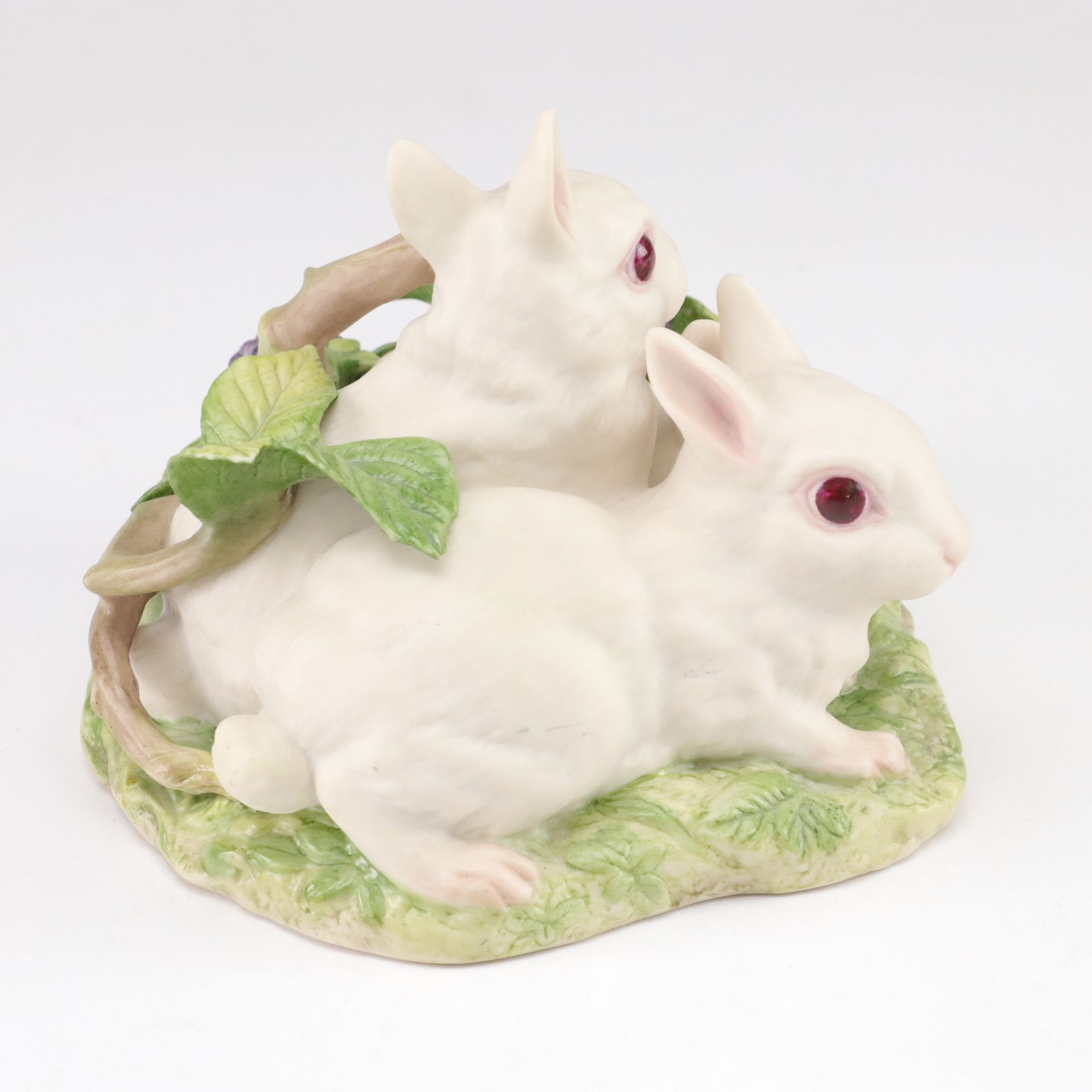 Cybis "Melissa" with Rabbits "Cotton, Fluff and Snow" Porcelain Figurines