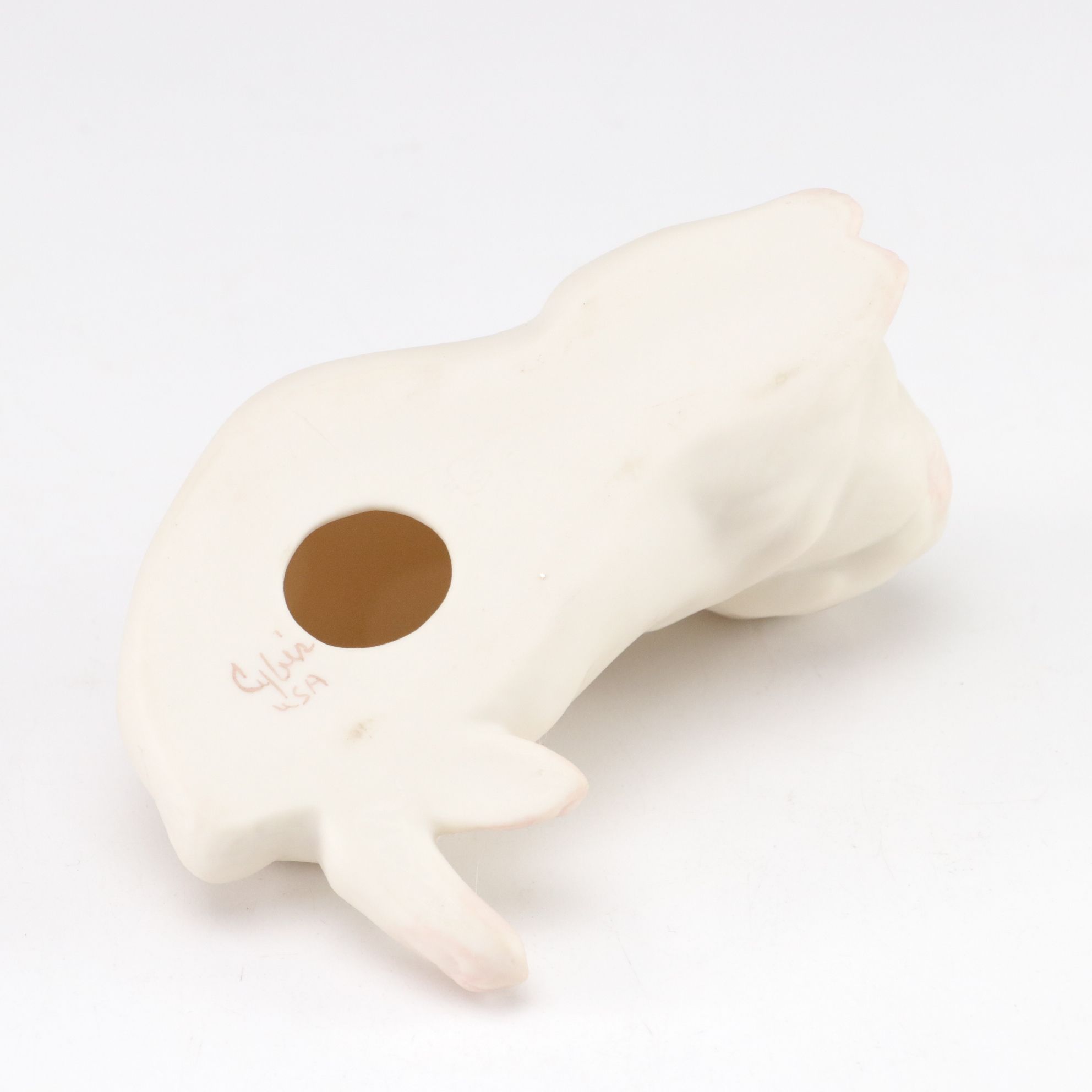 Cybis "Melissa" with Rabbits "Cotton, Fluff and Snow" Porcelain Figurines