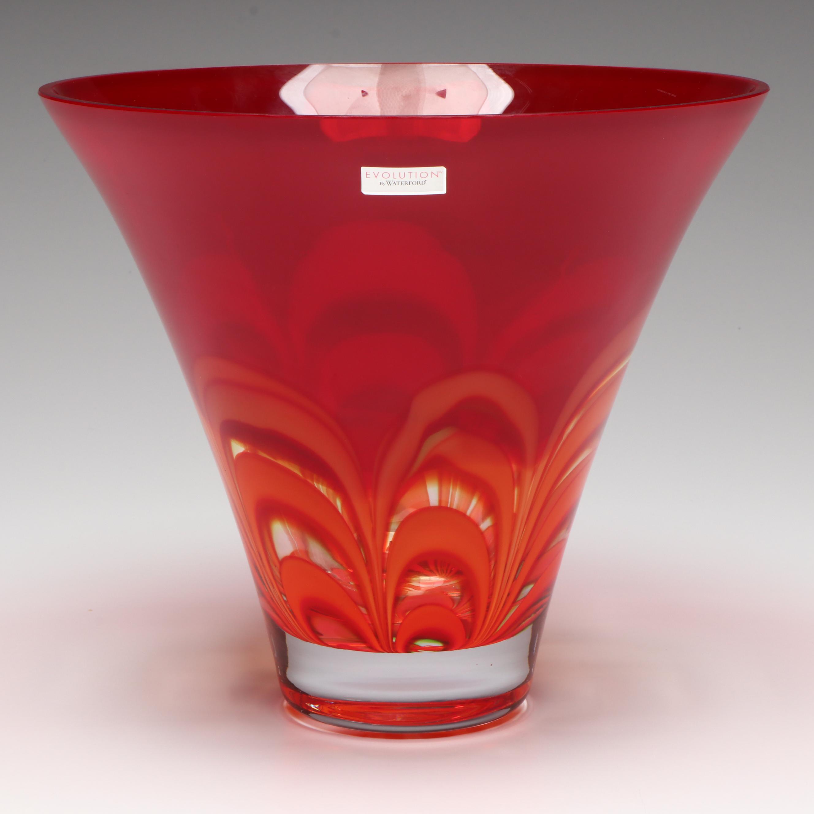 Waterford Crystal Evolution Red and Amber Flared Bowl, 2005–2016