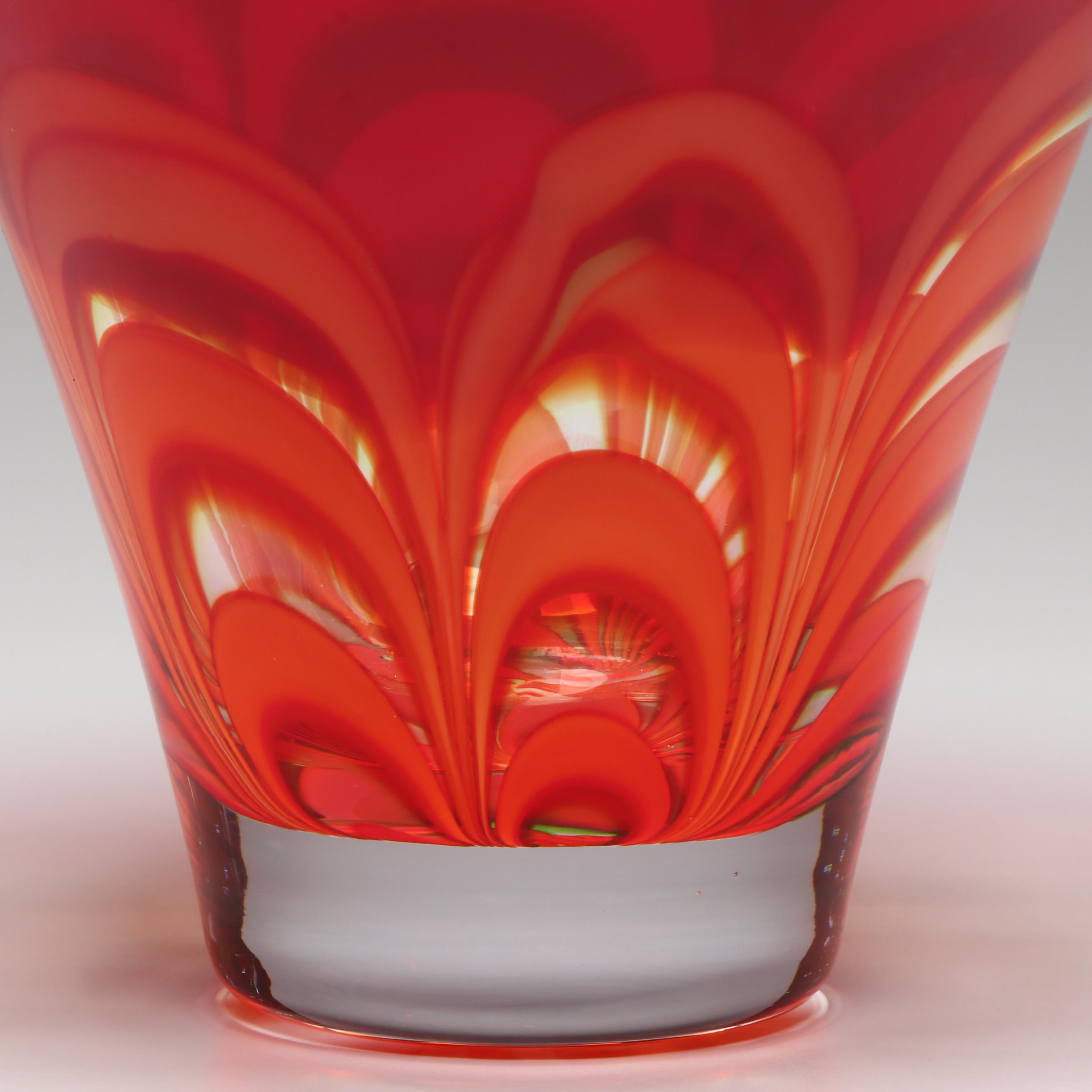 Waterford Crystal Evolution Red and Amber Flared Bowl, 2005–2016