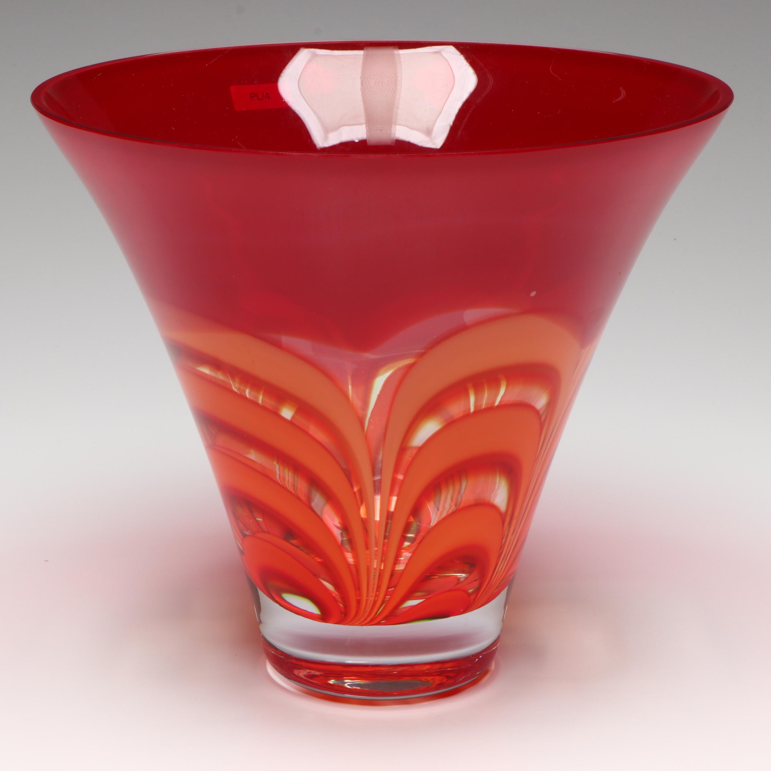 Waterford Crystal Evolution Red and Amber Flared Bowl, 2005–2016