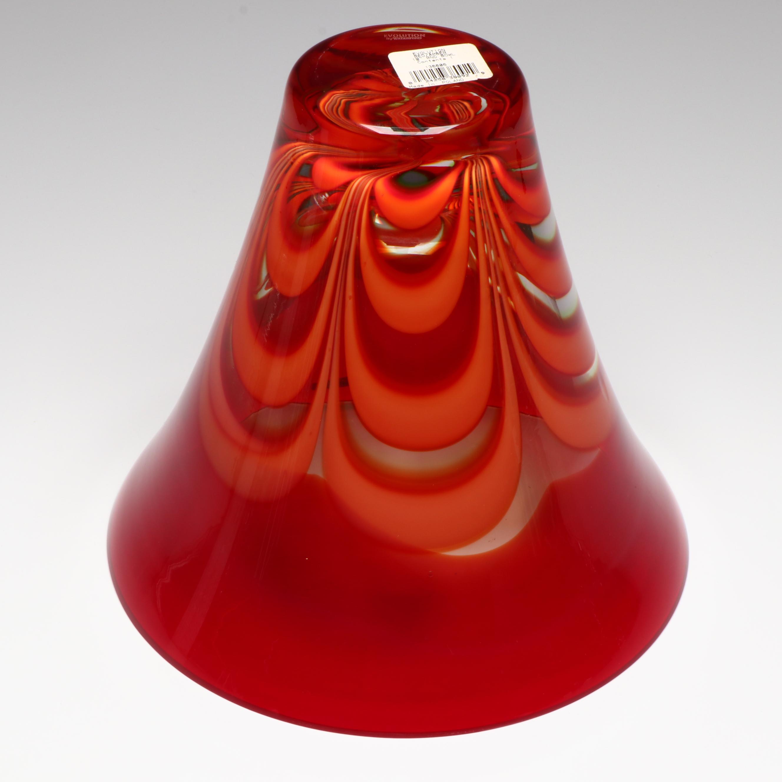Waterford Crystal Evolution Red and Amber Flared Bowl, 2005–2016
