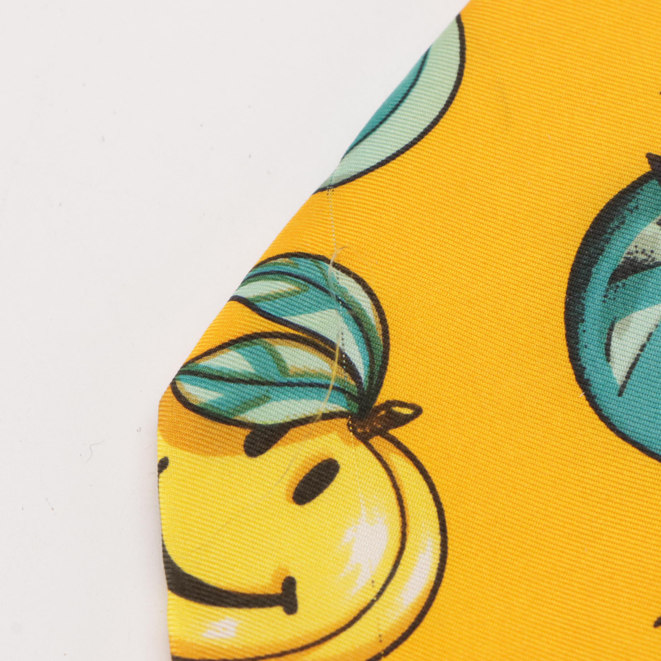 Moschino Yin Yang Smiley Face Silk Novelty Necktie