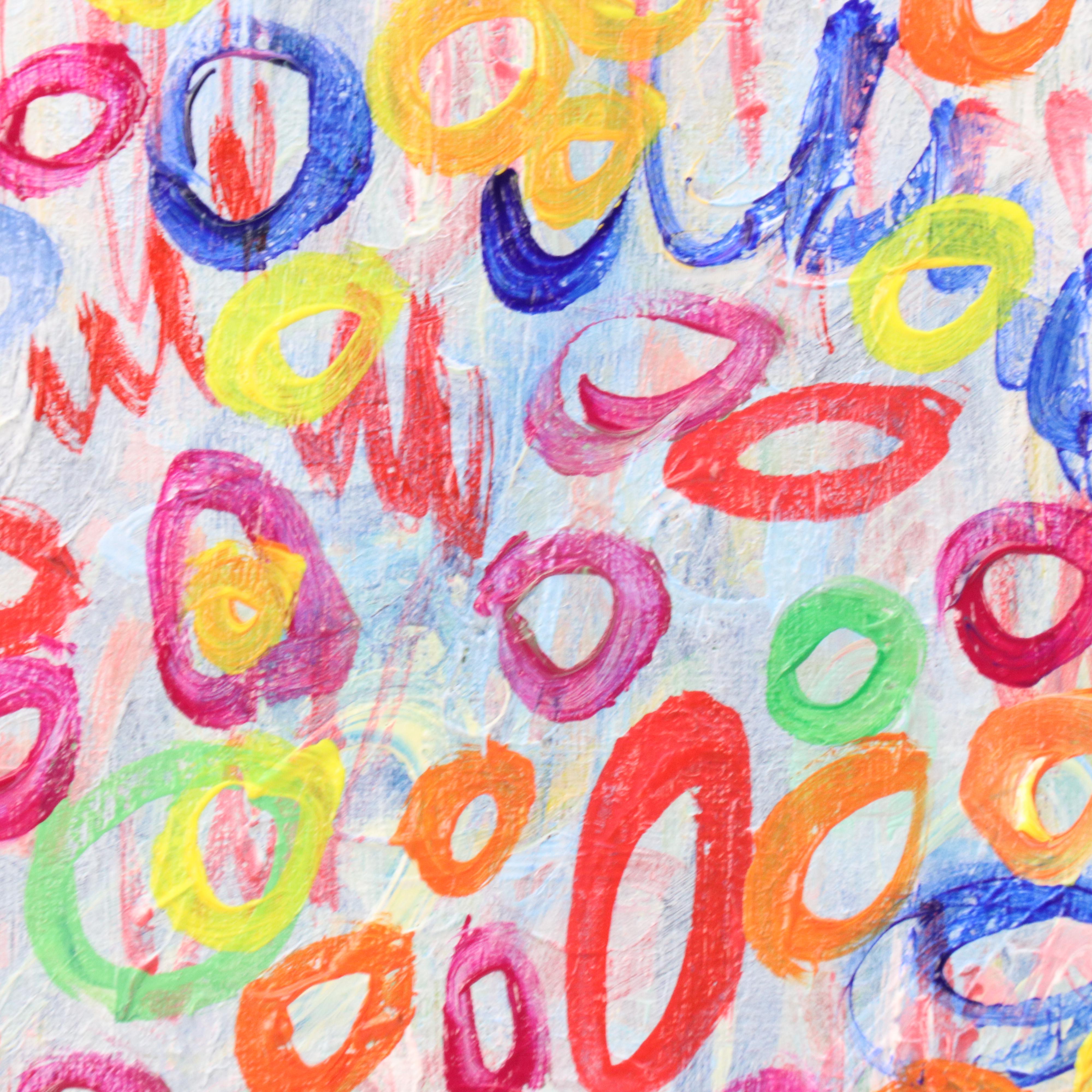 Saul Gefen Stylized Abstract Acrylic Painting "Summer Rhapsody," 2025