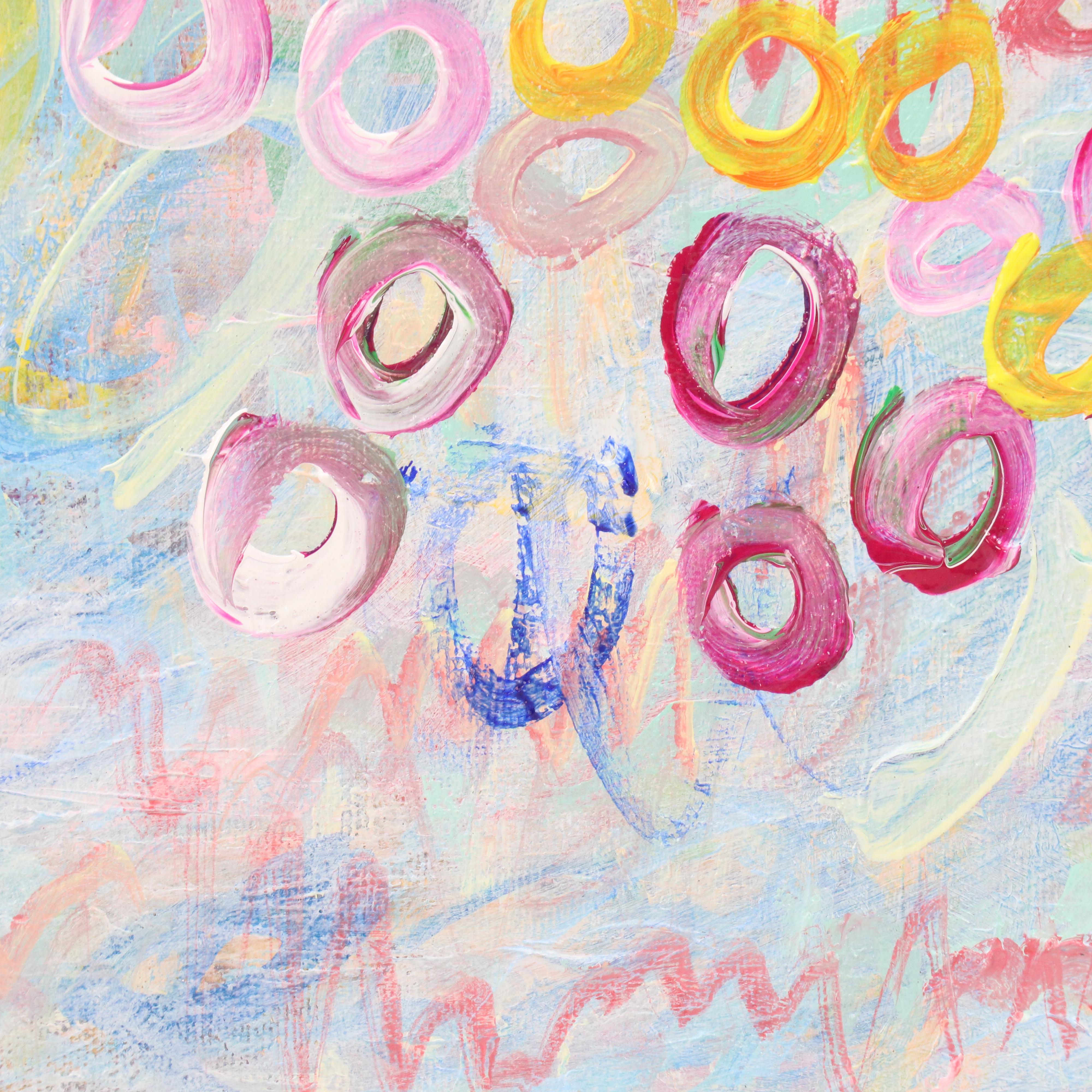 Saul Gefen Stylized Abstract Acrylic Painting "Summer Rhapsody," 2025