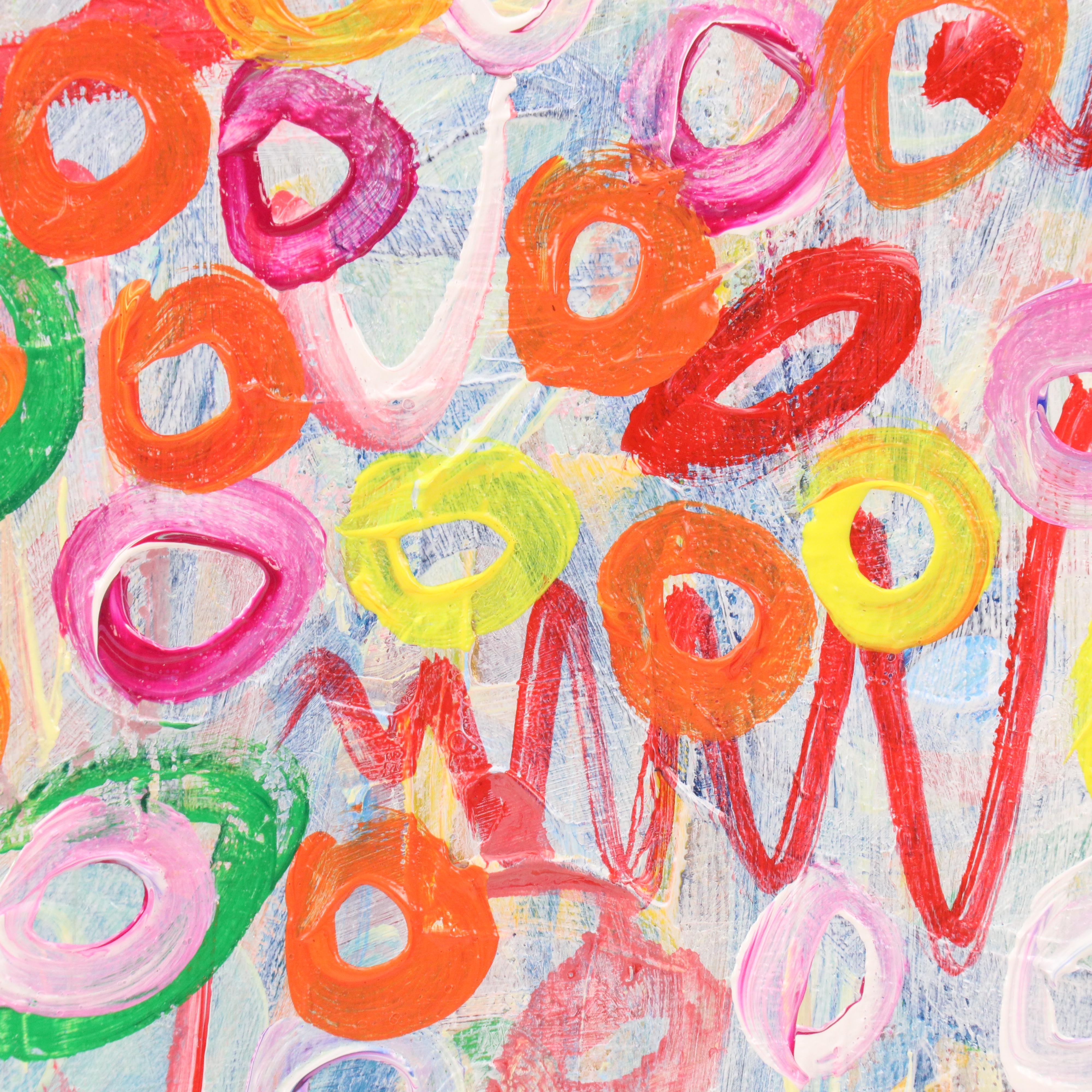 Saul Gefen Stylized Abstract Acrylic Painting "Summer Rhapsody," 2025