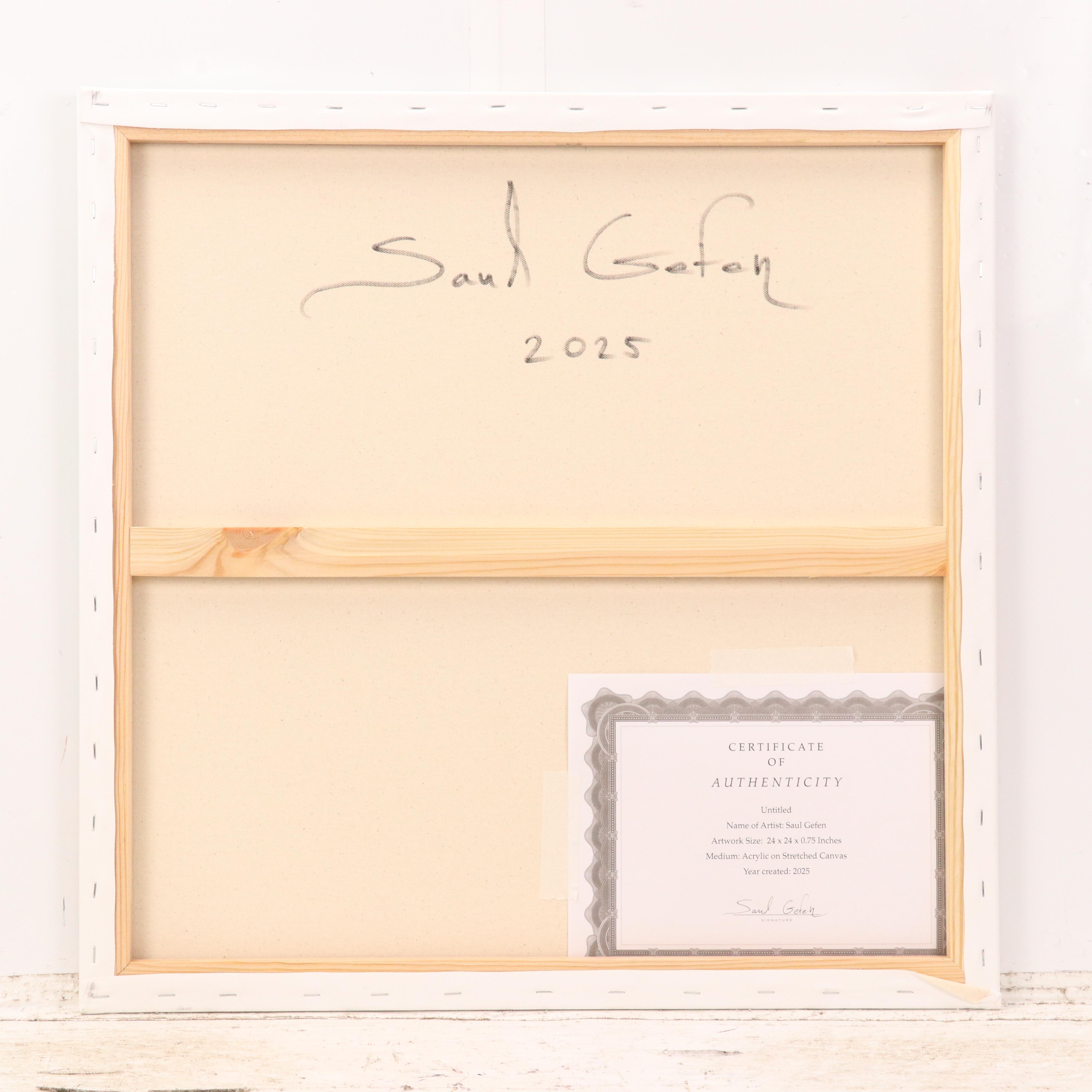 Saul Gefen Stylized Abstract Acrylic Painting, 2025