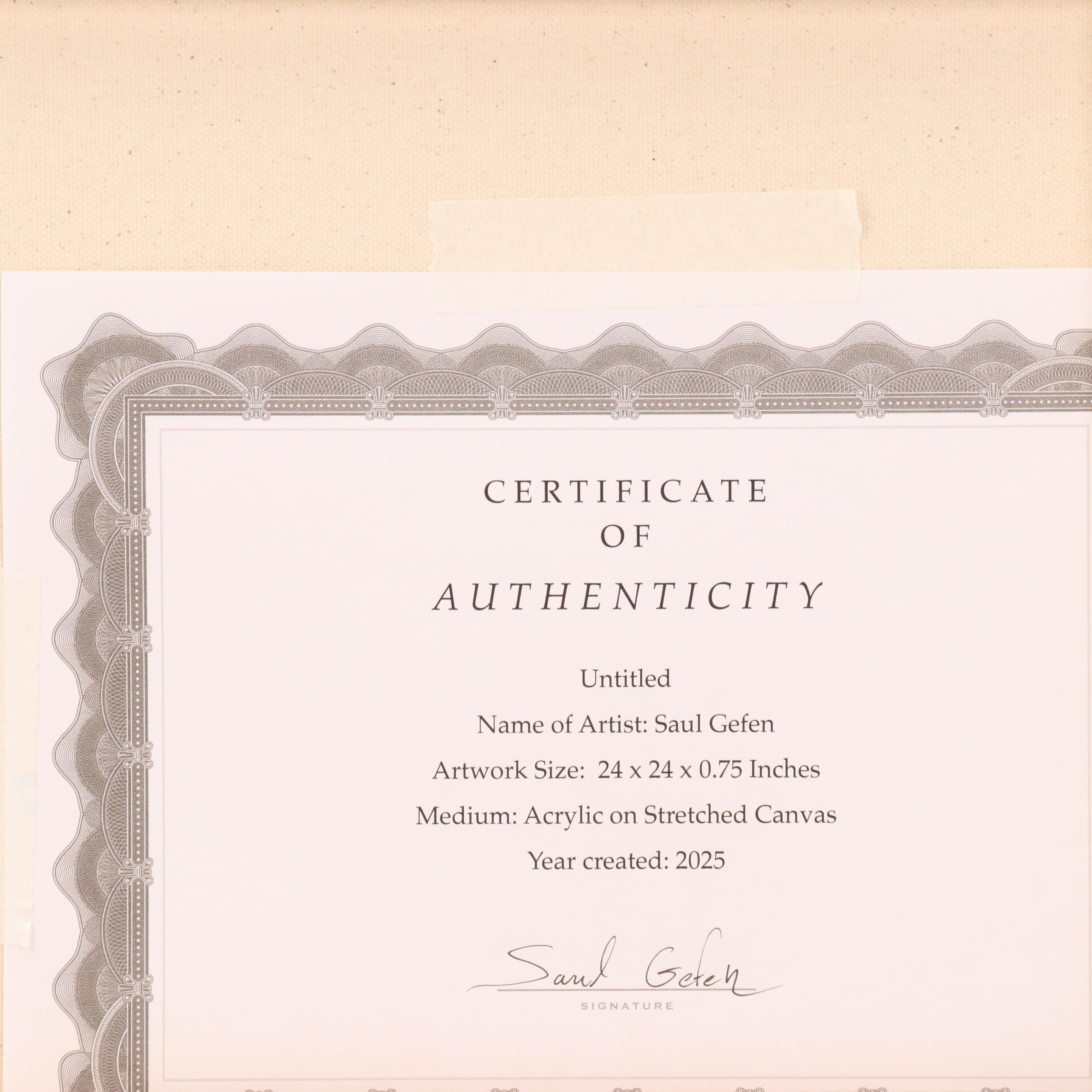 Saul Gefen Stylized Abstract Acrylic Painting, 2025