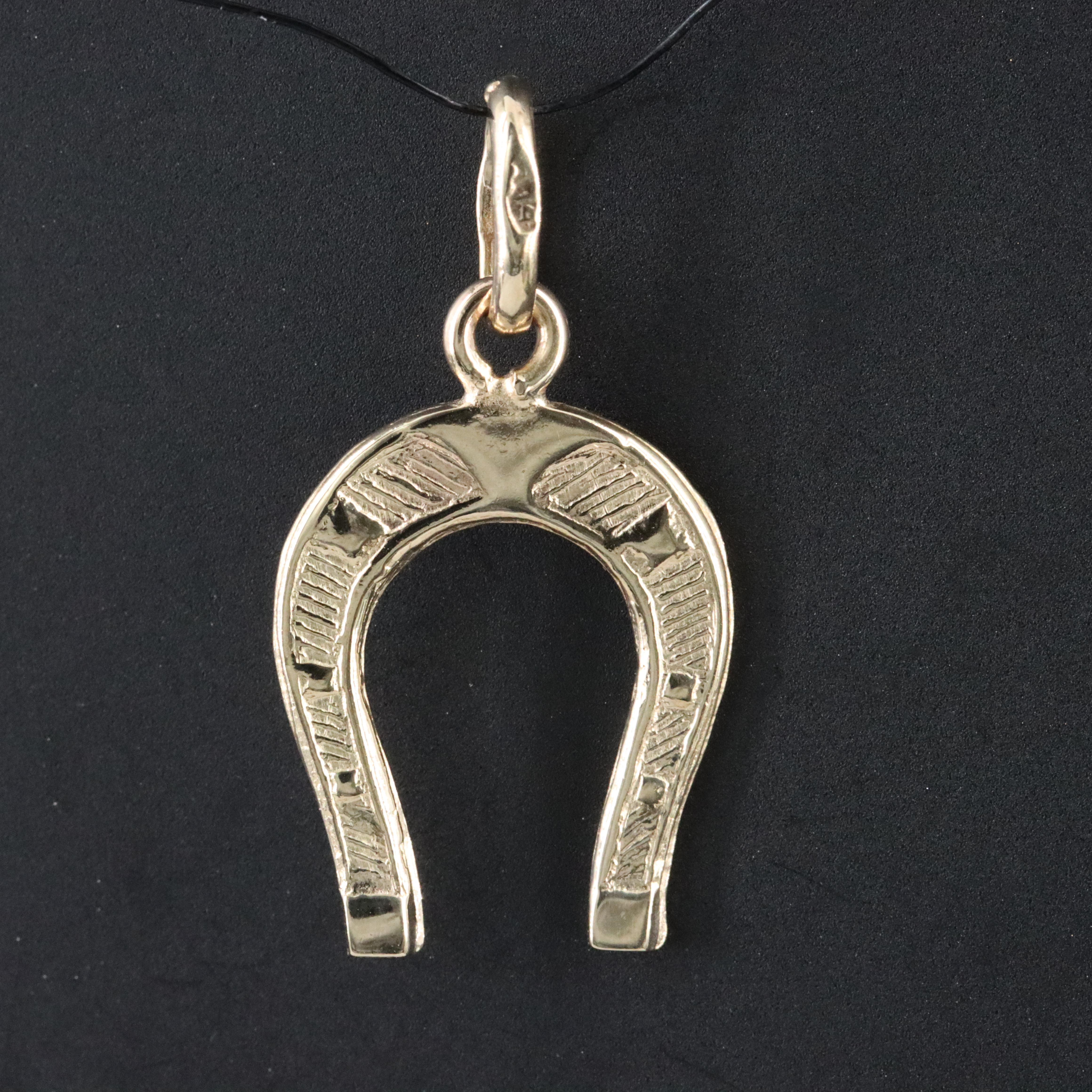 14K Horseshoe Charm Pendant