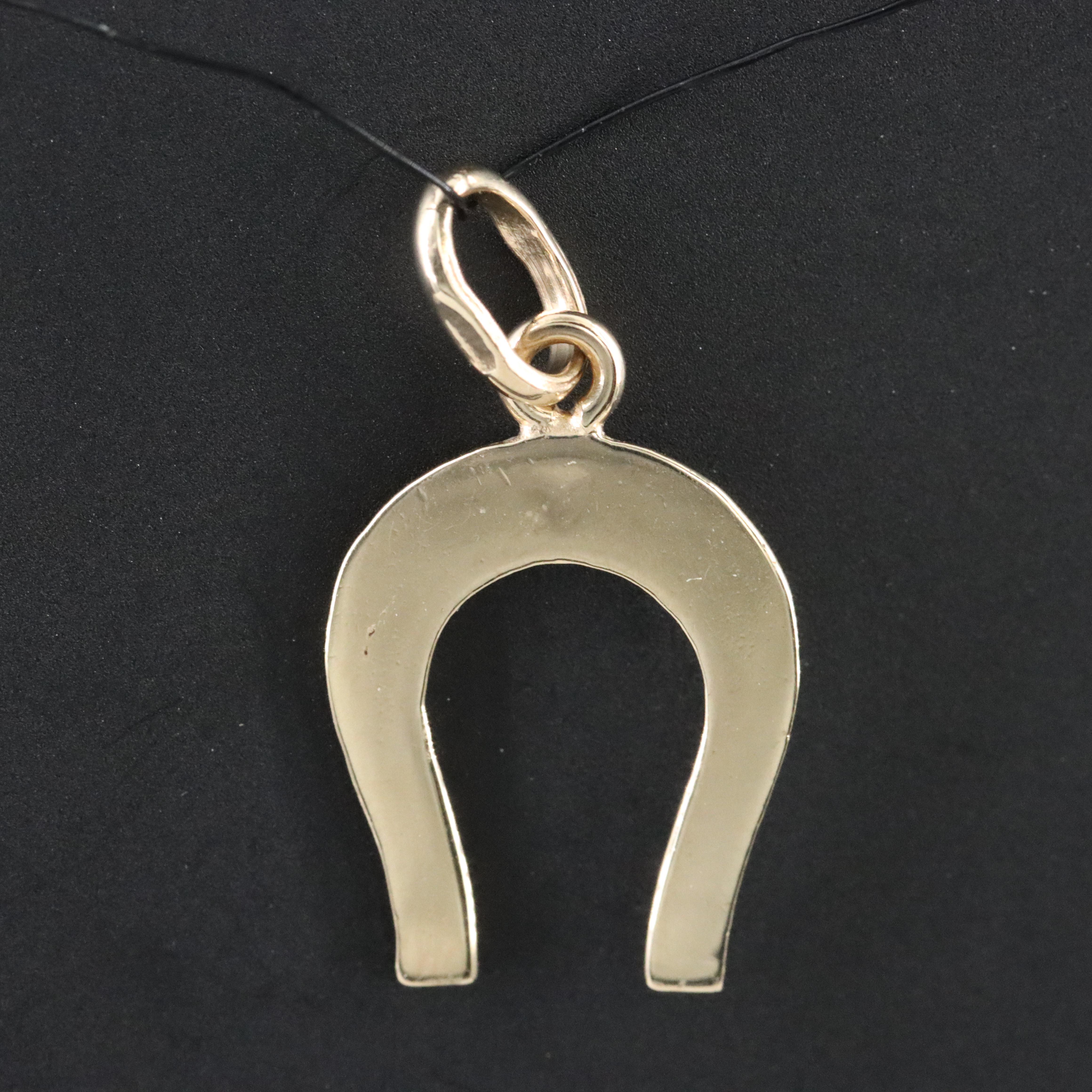 14K Horseshoe Charm Pendant