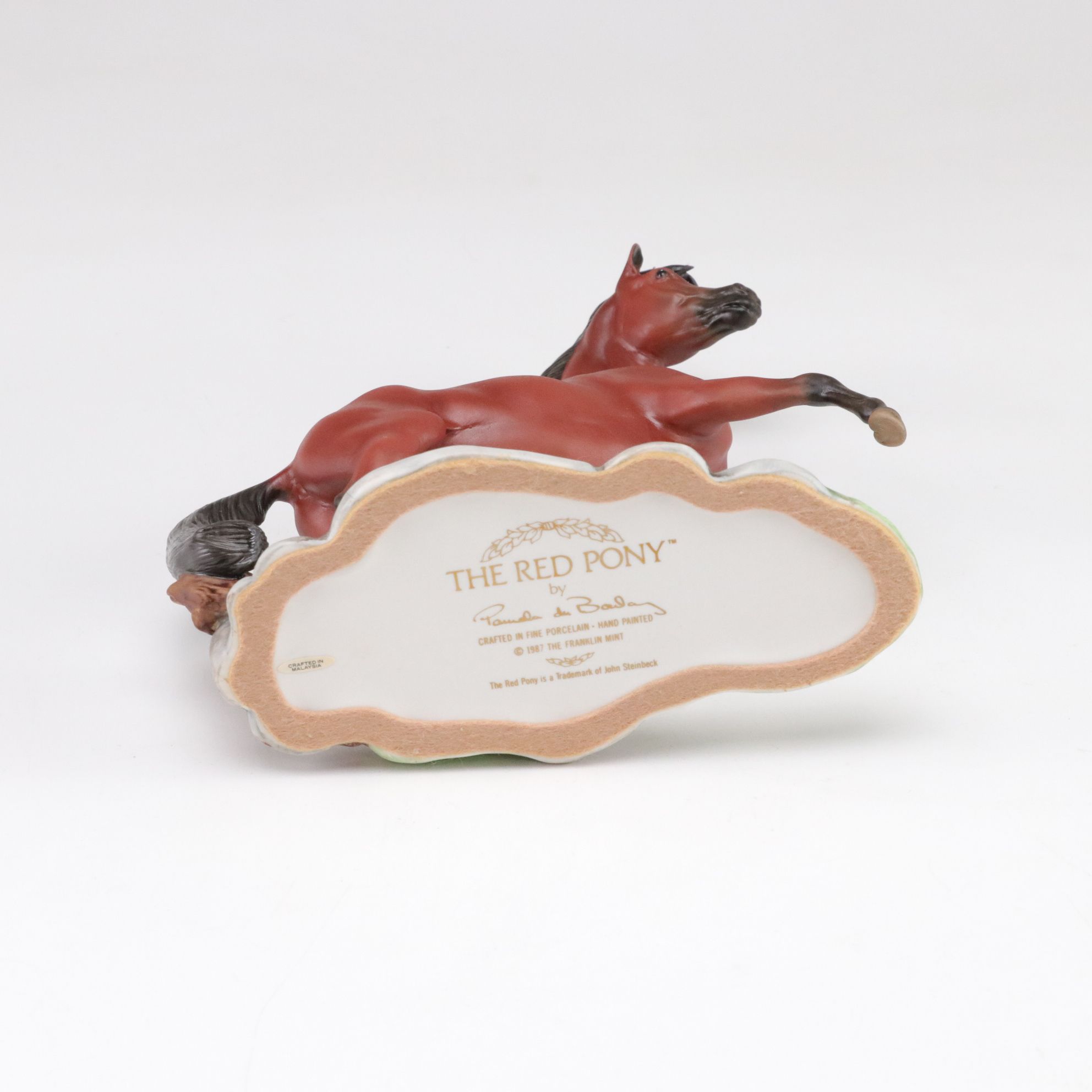 Franklin Mint Hand-Painted Porcelain "The Red Pony" with Two Kaiser Figurines