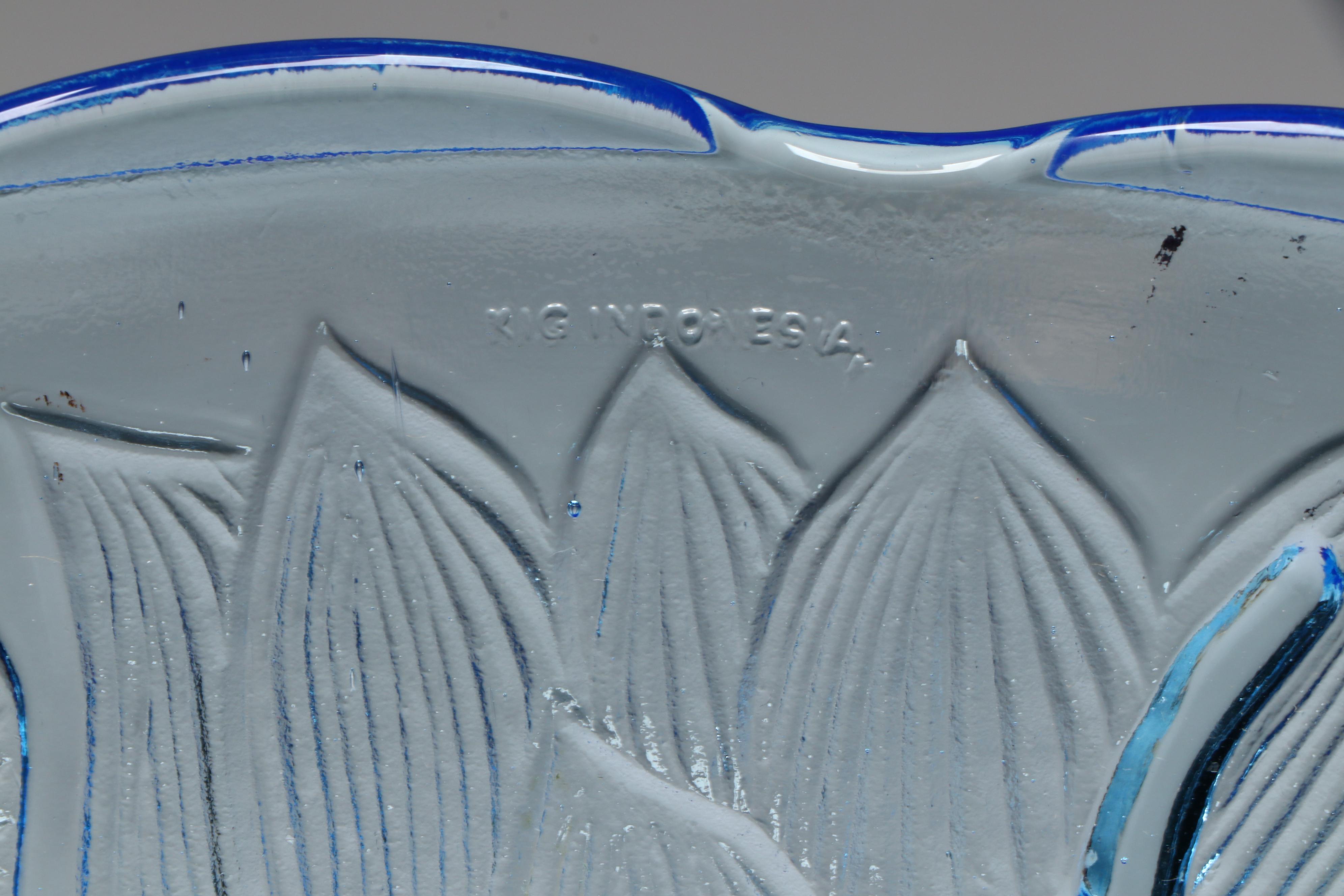 Blue Glass Punch Bowl and Cups