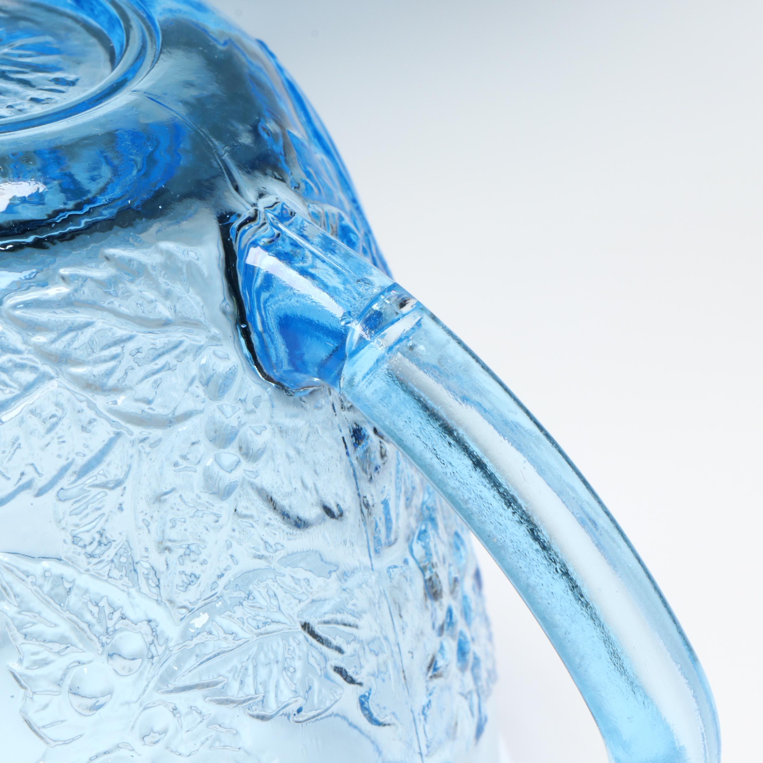 Blue Glass Punch Bowl and Cups