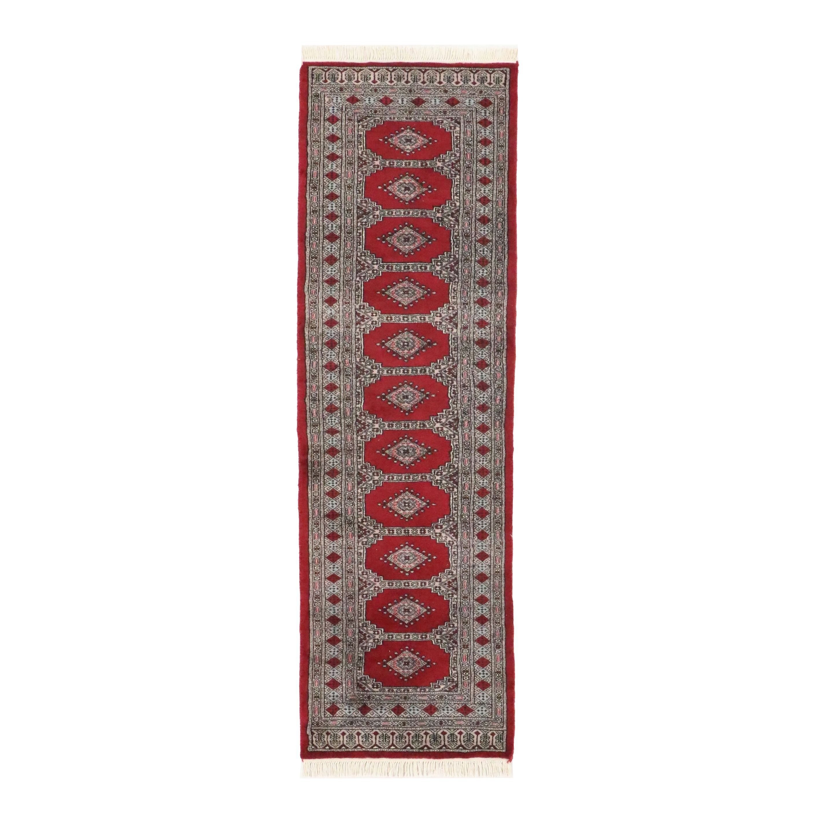 2'7 x 8'5 Hand-Knotted Pakistani Bokhara Carpet Runner