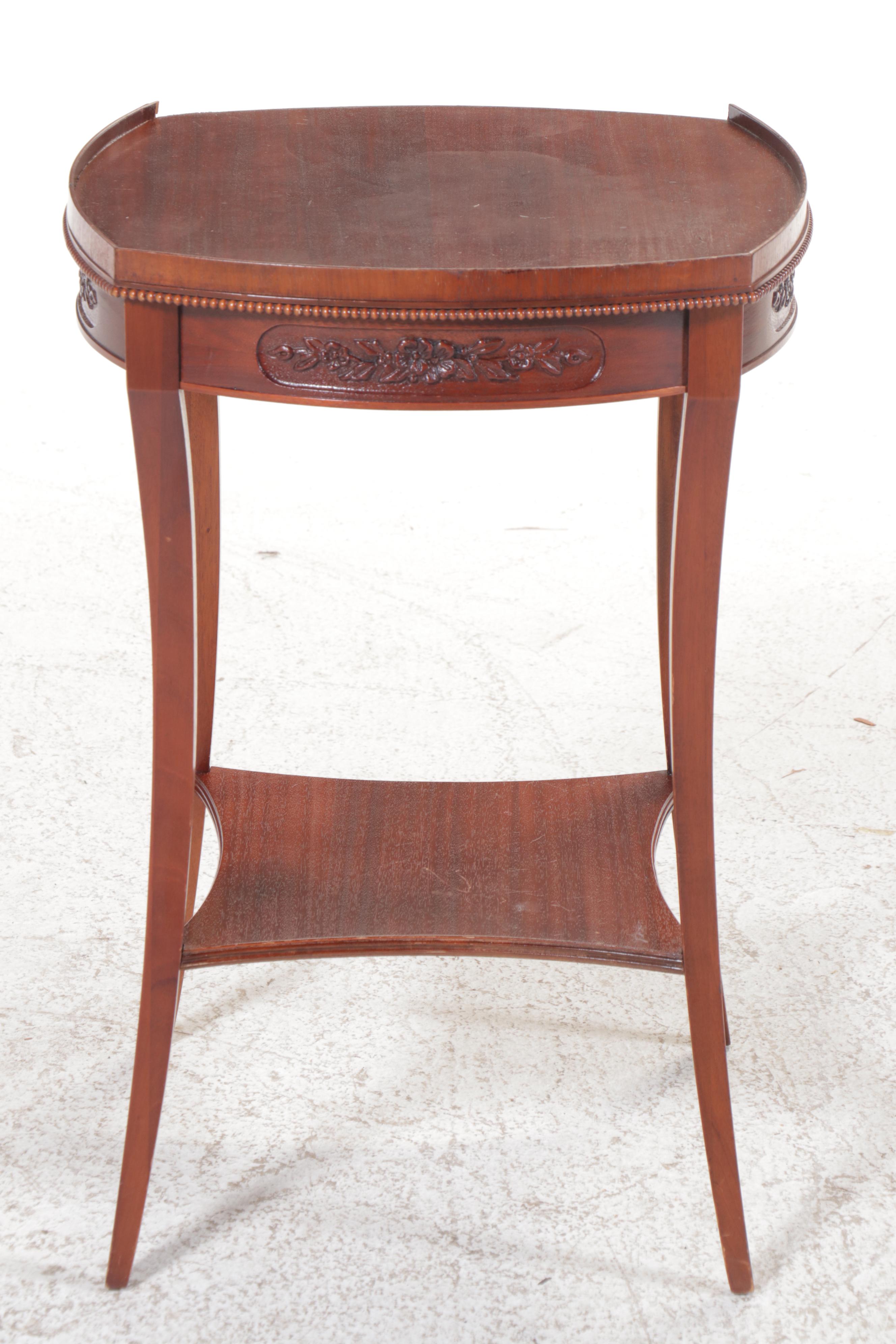 Mahogany Two-Tier Side Table, Mid-20th Century