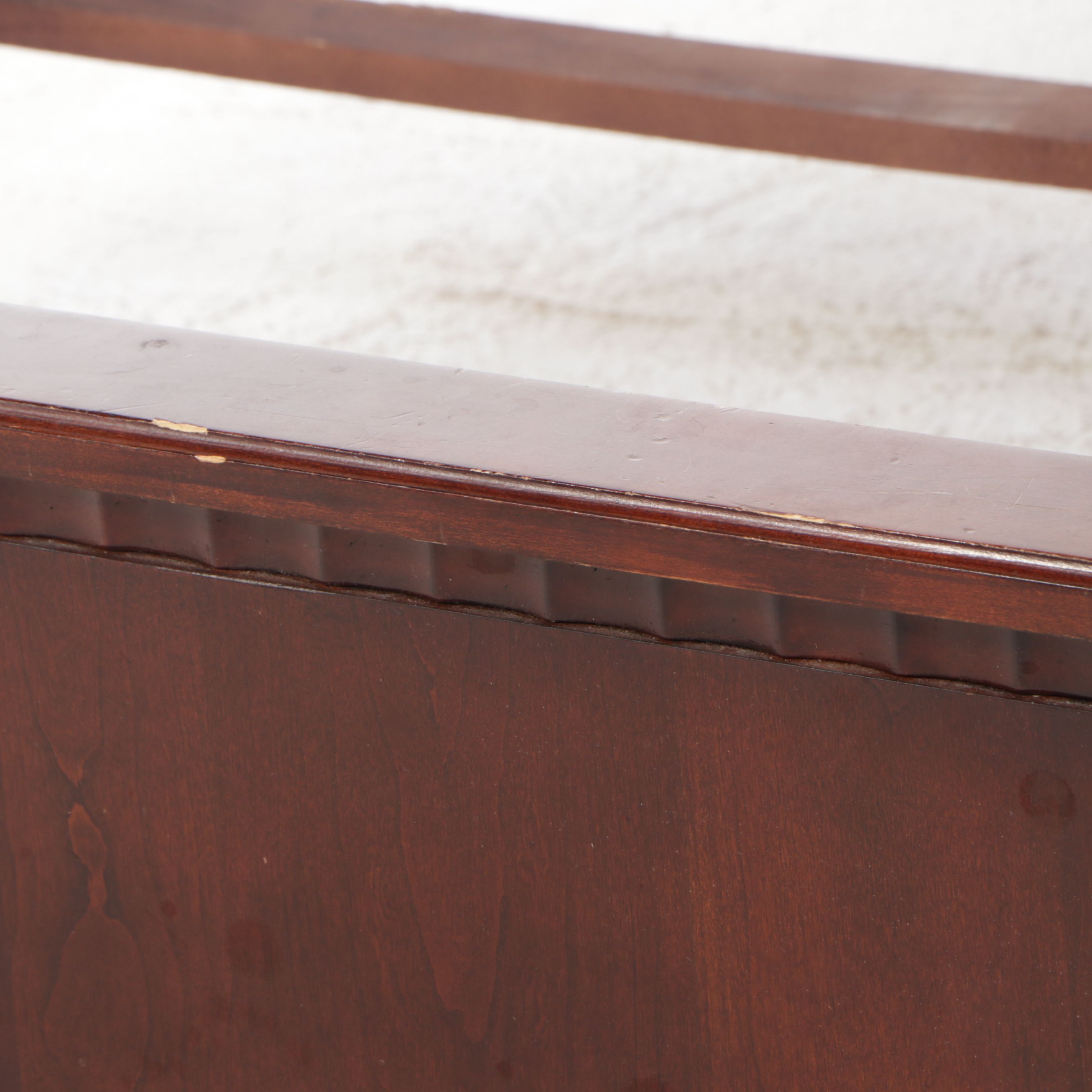 American Signature Mahogany Queen Size Bed Frame and Nightstand