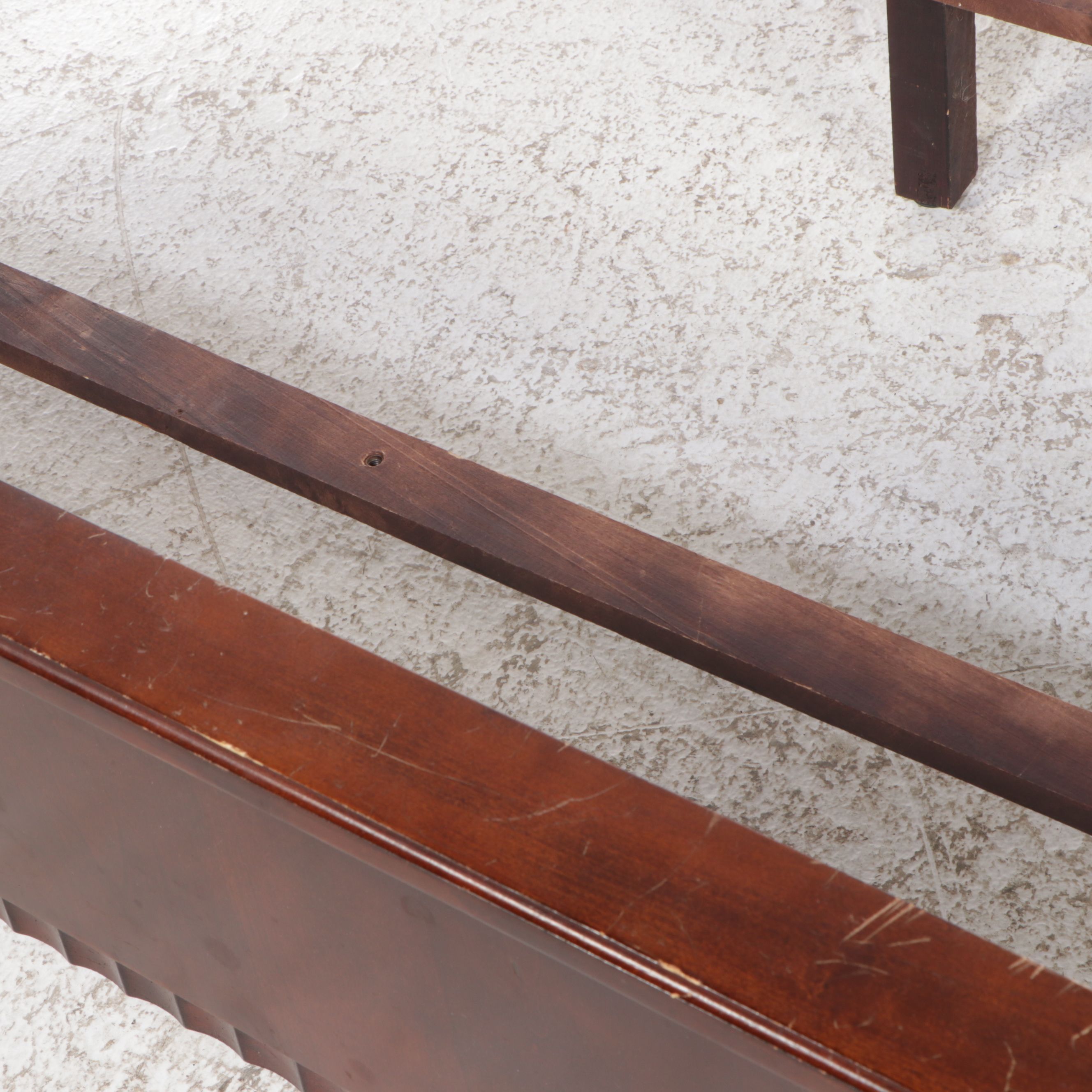 American Signature Mahogany Queen Size Bed Frame and Nightstand