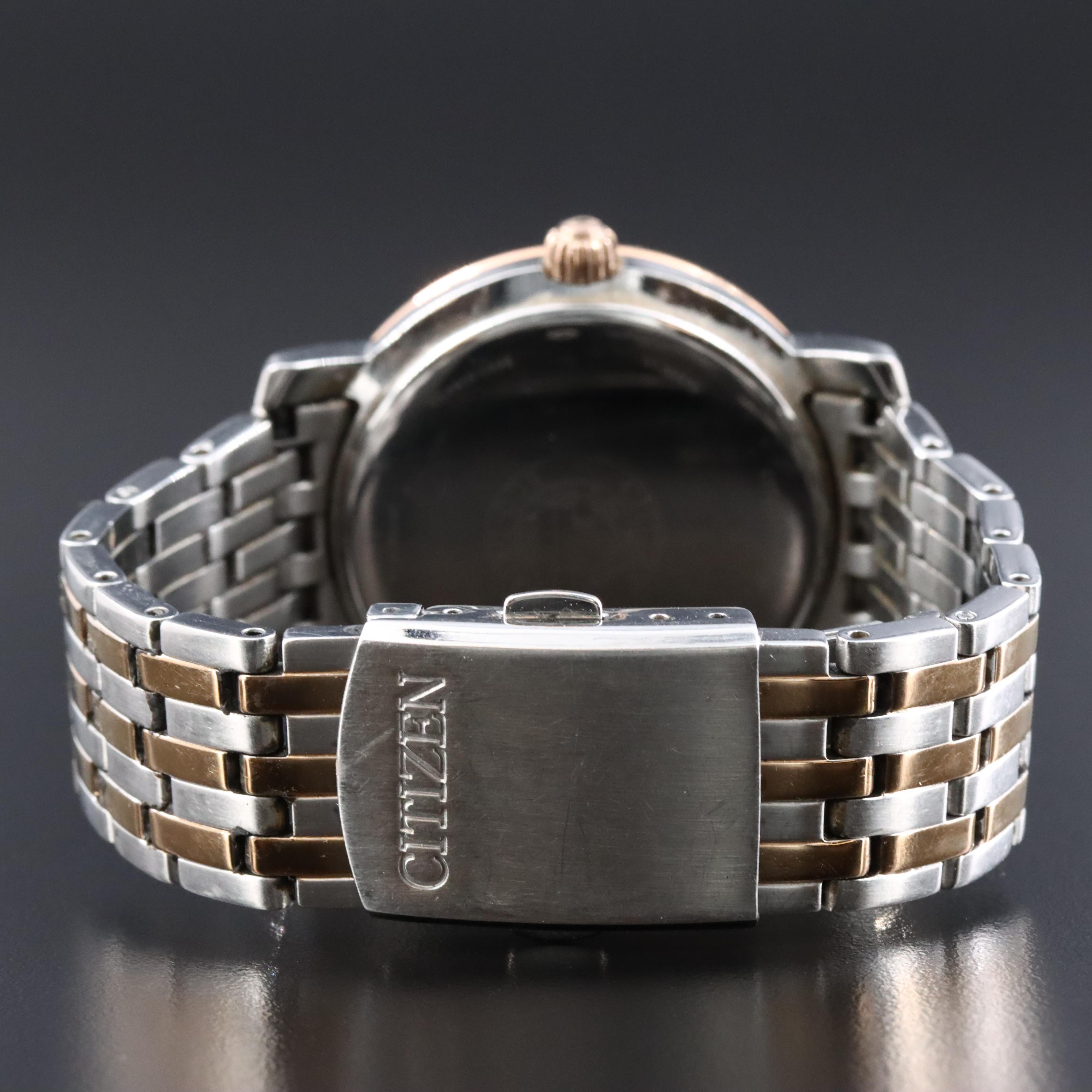 Citizen Eco-Drive Glass Crystals Bezel Date Watch