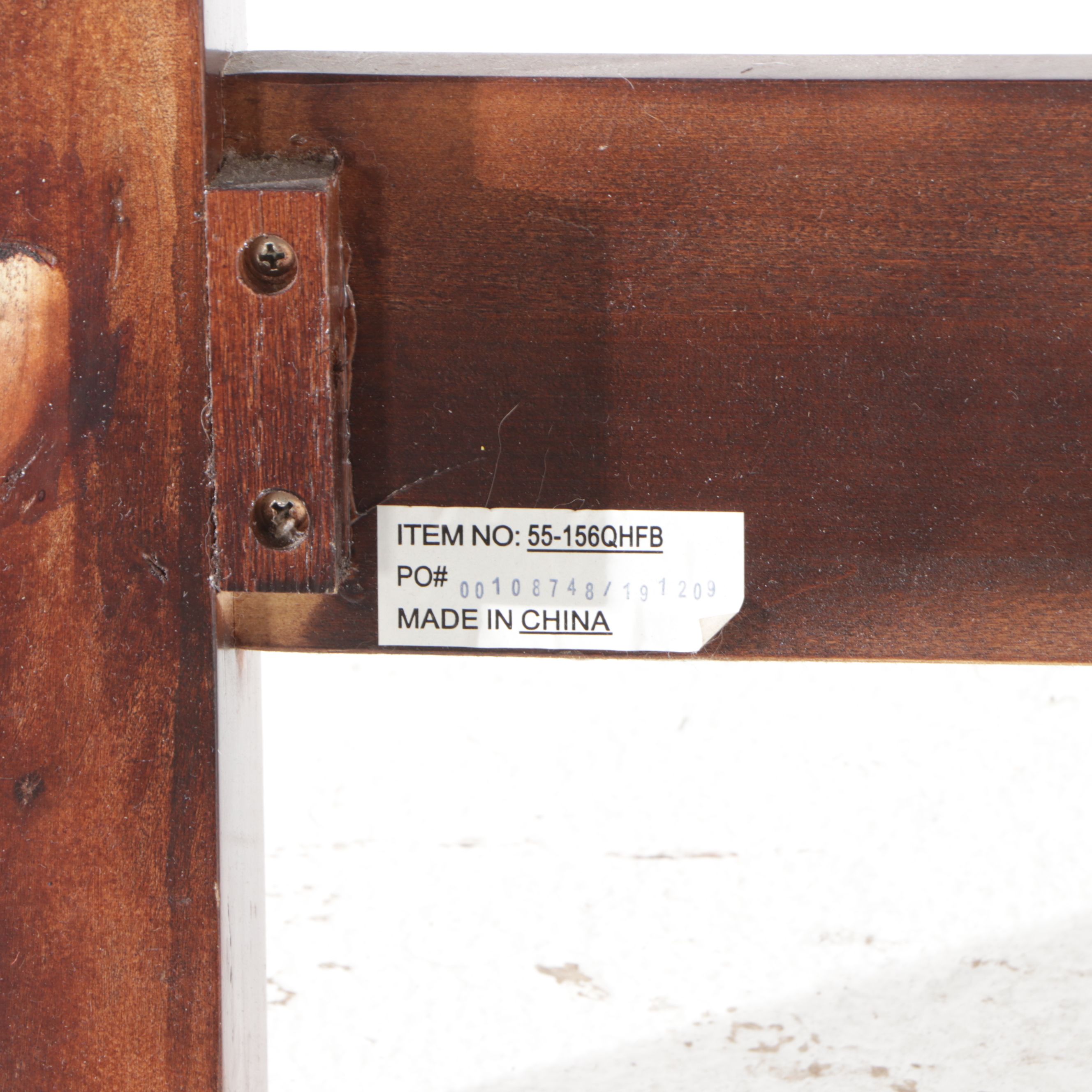 American Signature Mahogany Queen Size Bed Frame and Nightstand