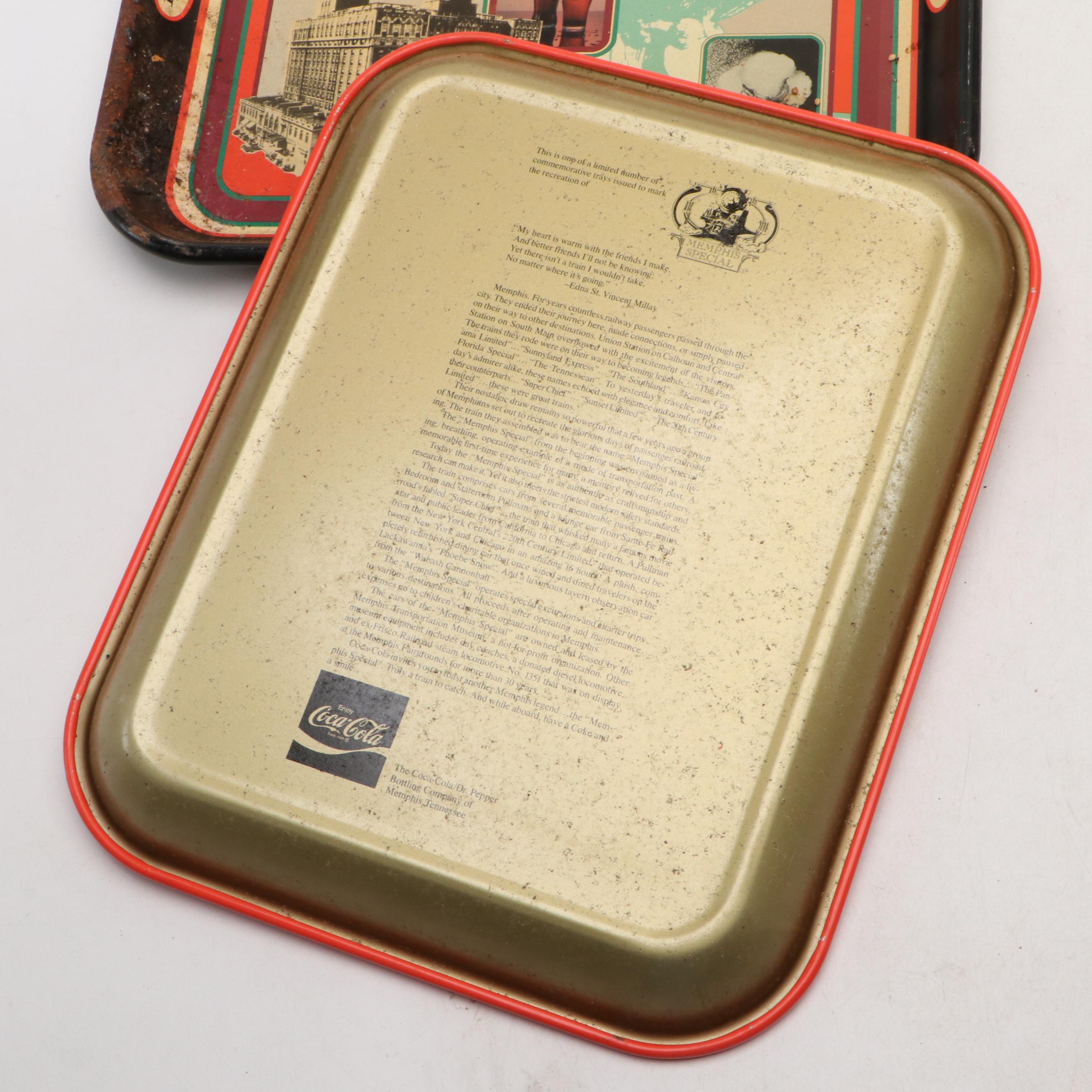 Coca-Cola Metal Reproduction Advertising Trays, Late 20th Century