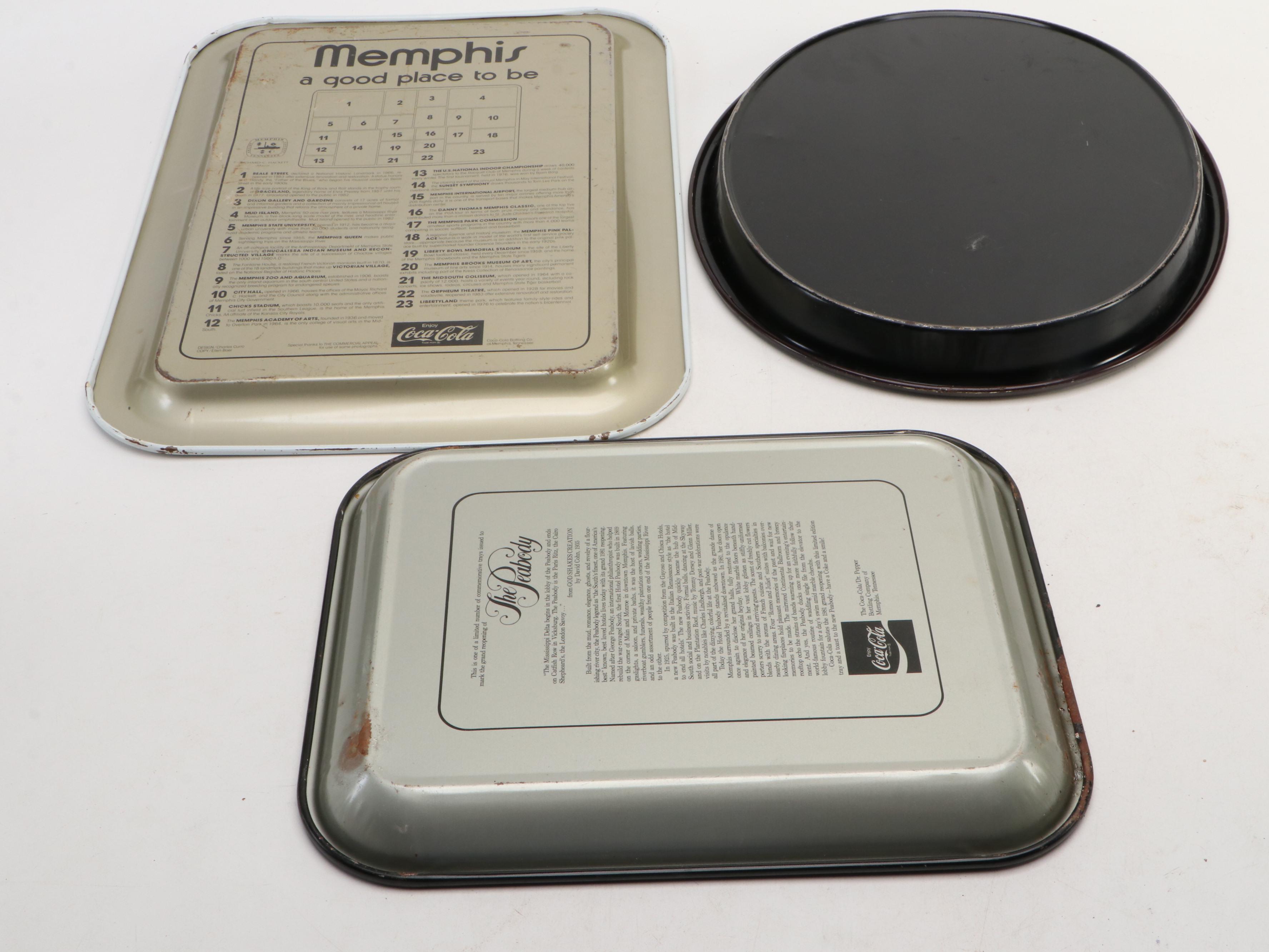 Coca-Cola Metal Reproduction Advertising Trays, Late 20th Century