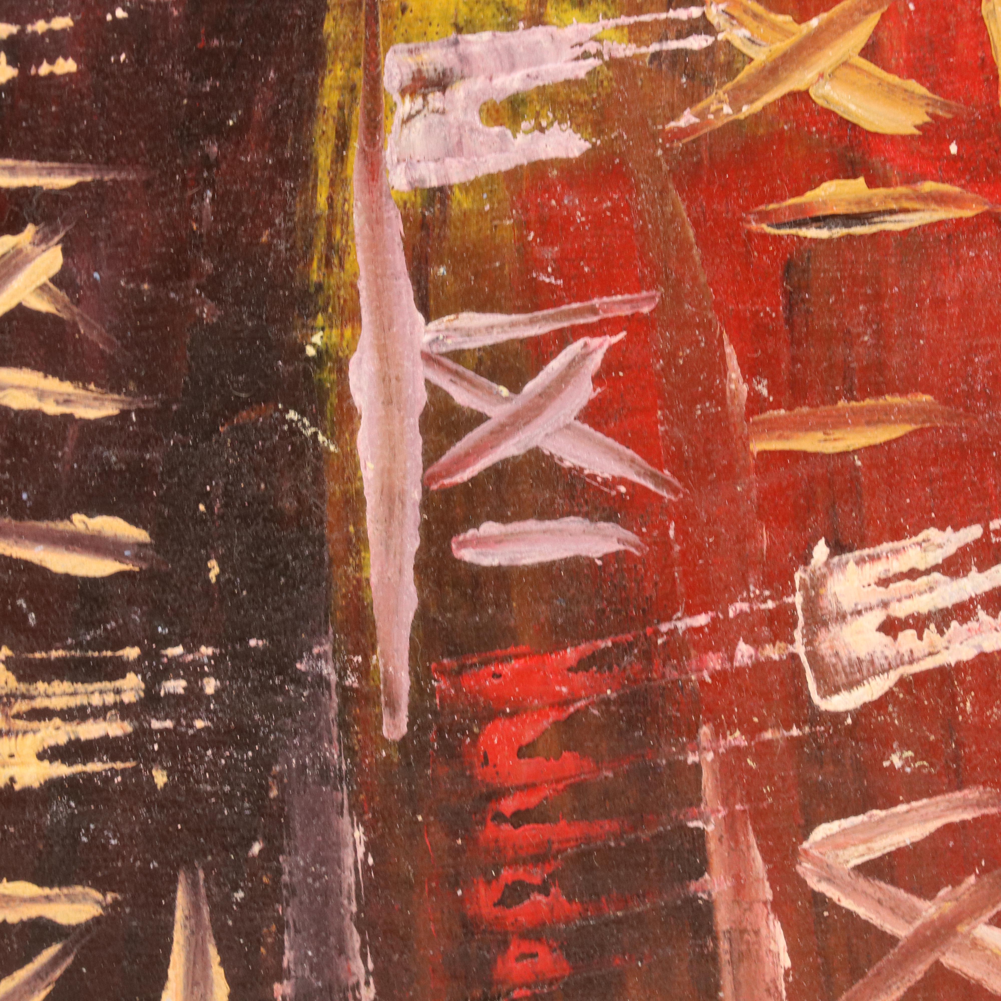 Bayo Ogundele Stylized Figural Oil Painting "Tee-a-Tee," 2024