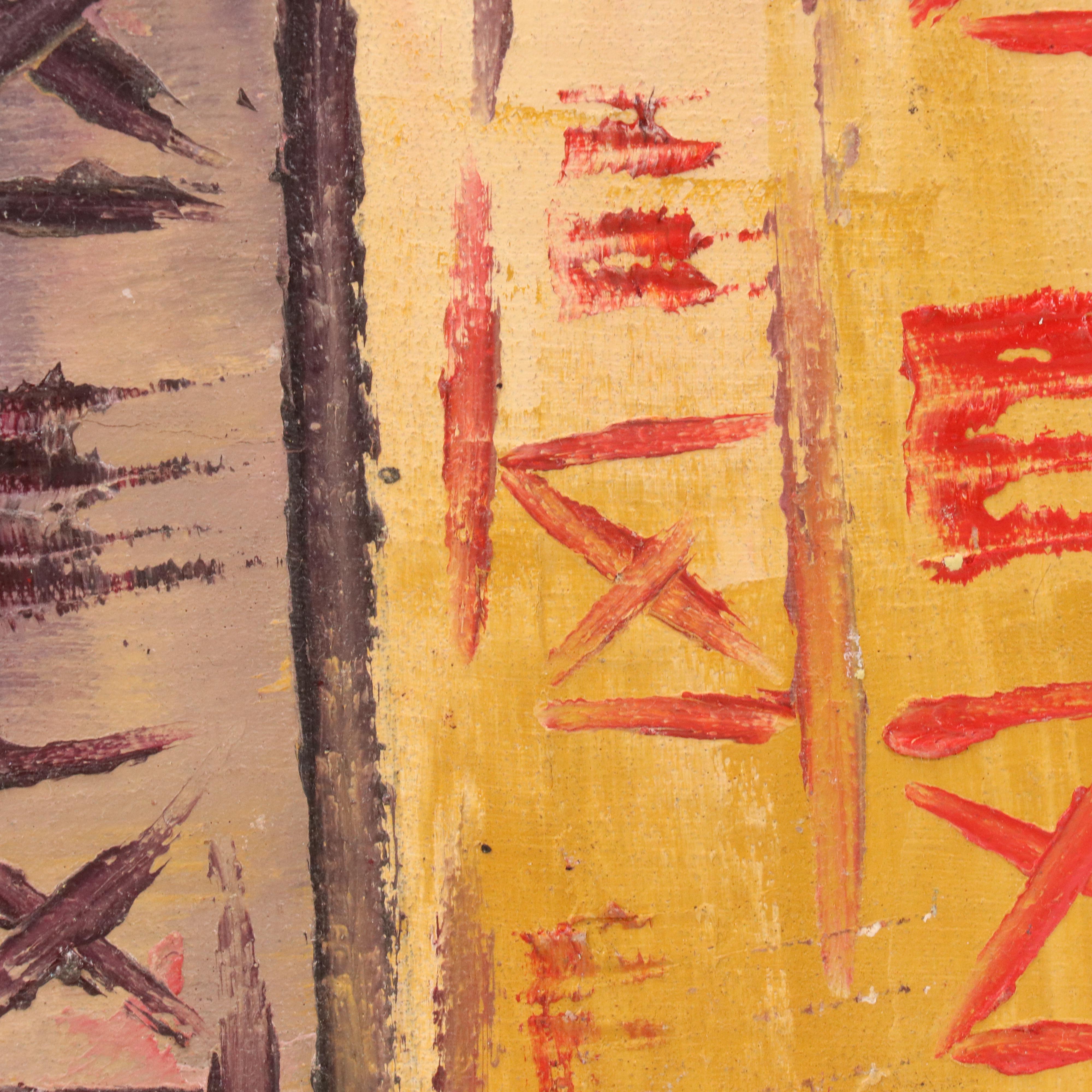 Bayo Ogundele Stylized Figural Oil Painting "Tee-a-Tee," 2024