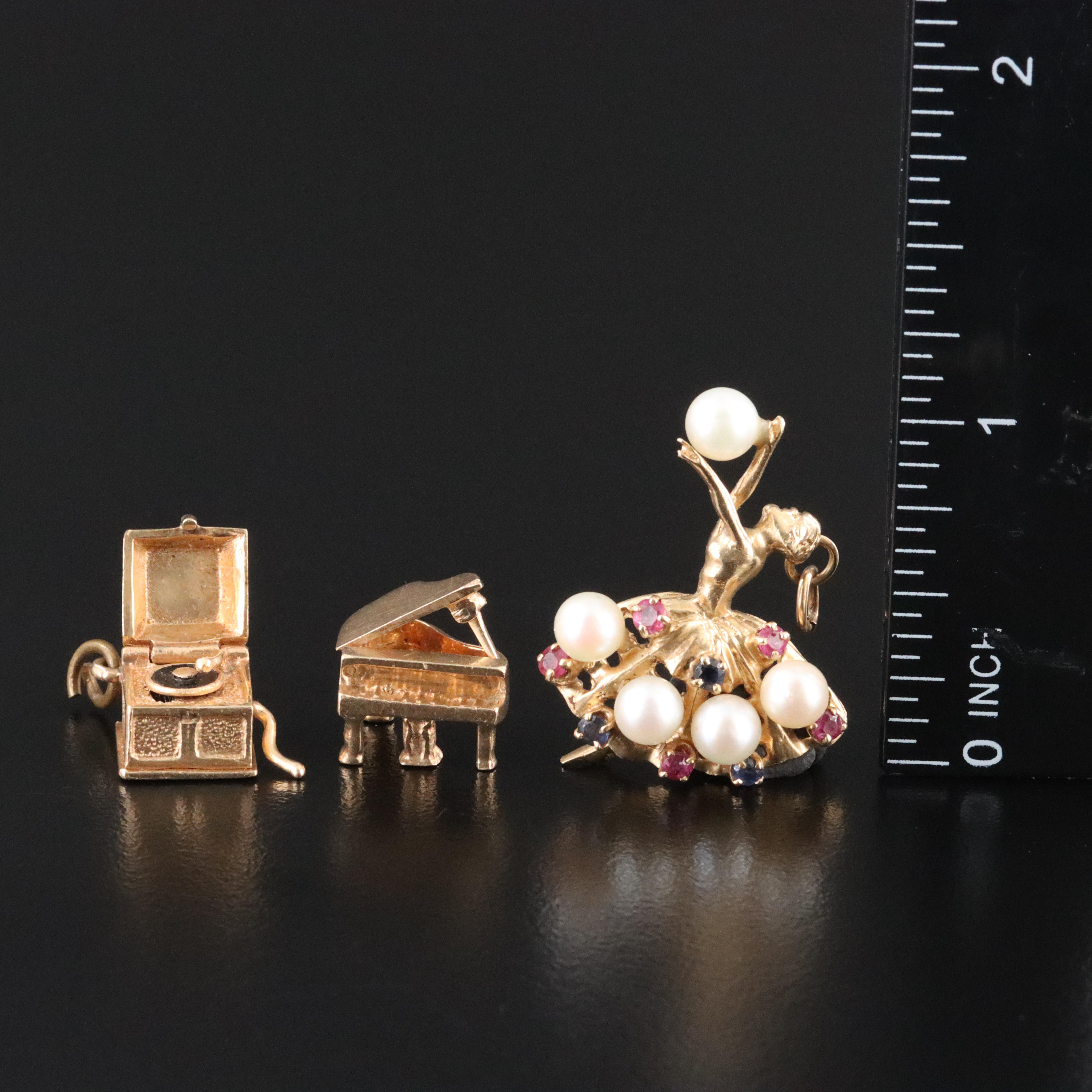 14K Charm Collection Featuring Pearls, Rubies, Sapphires and Articulation