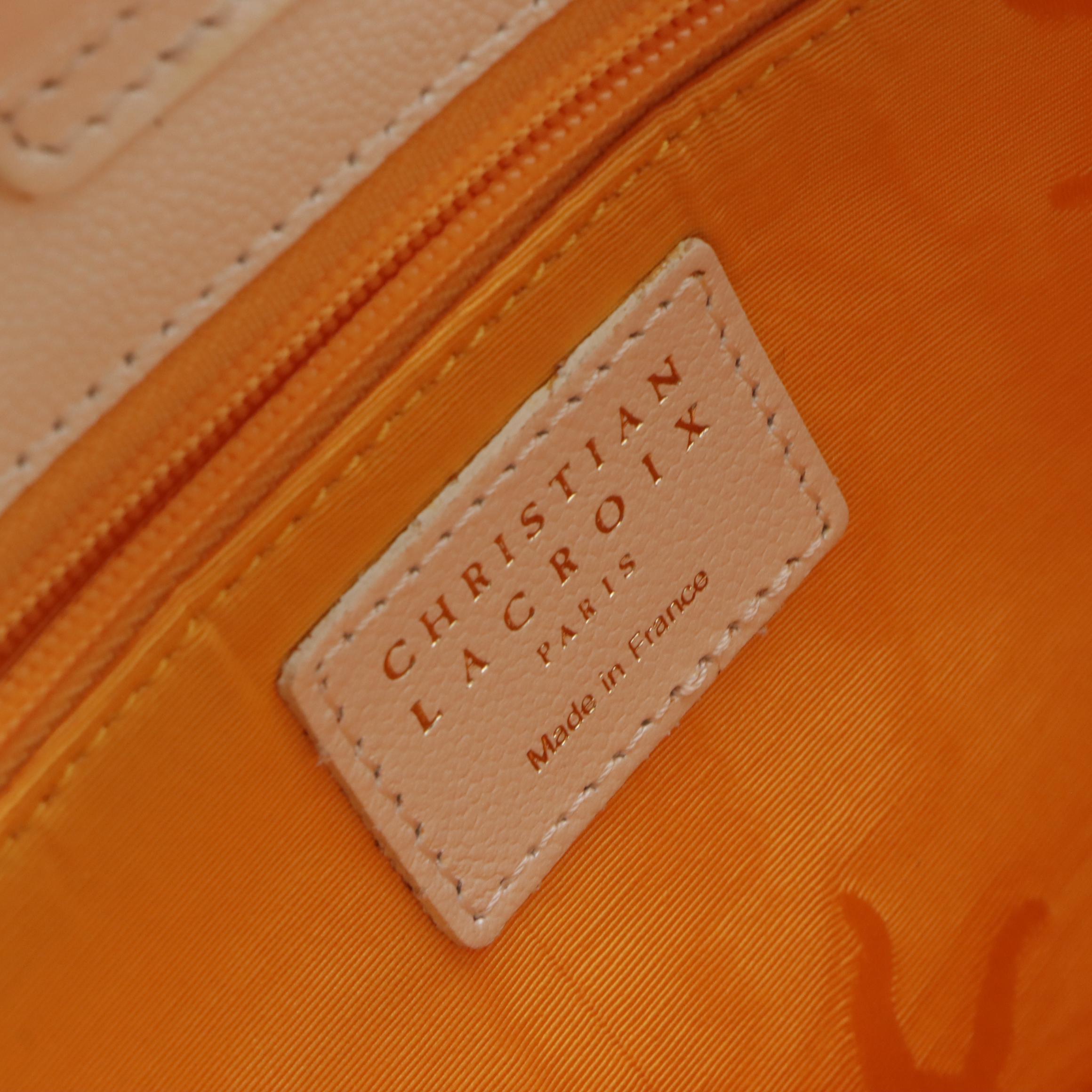 Christian Lacroix Cross My Heart Bag in Black Patent & Pearlescent White Leather