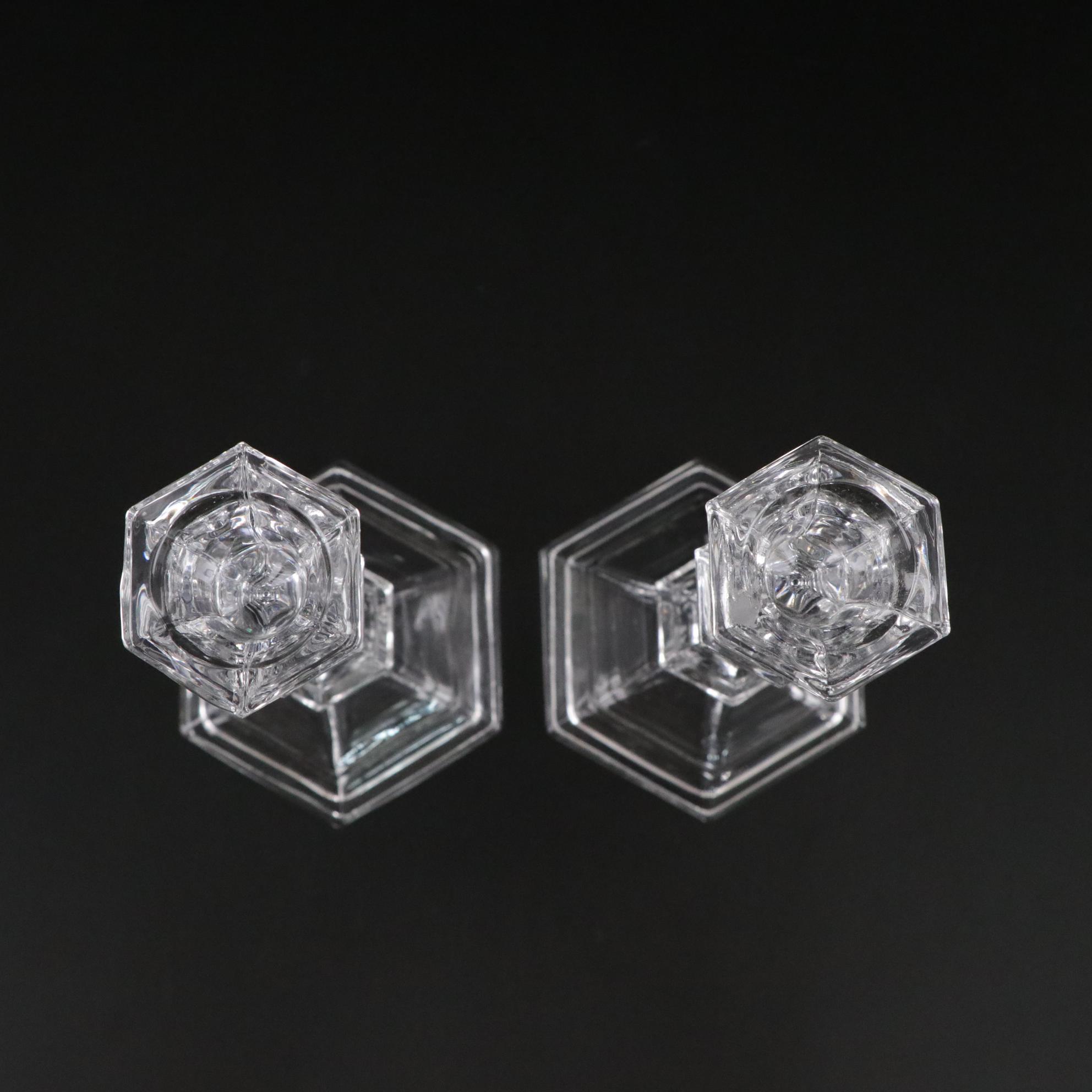 Pressed Glass and Crystal Vases, Candlesticks, and Bell