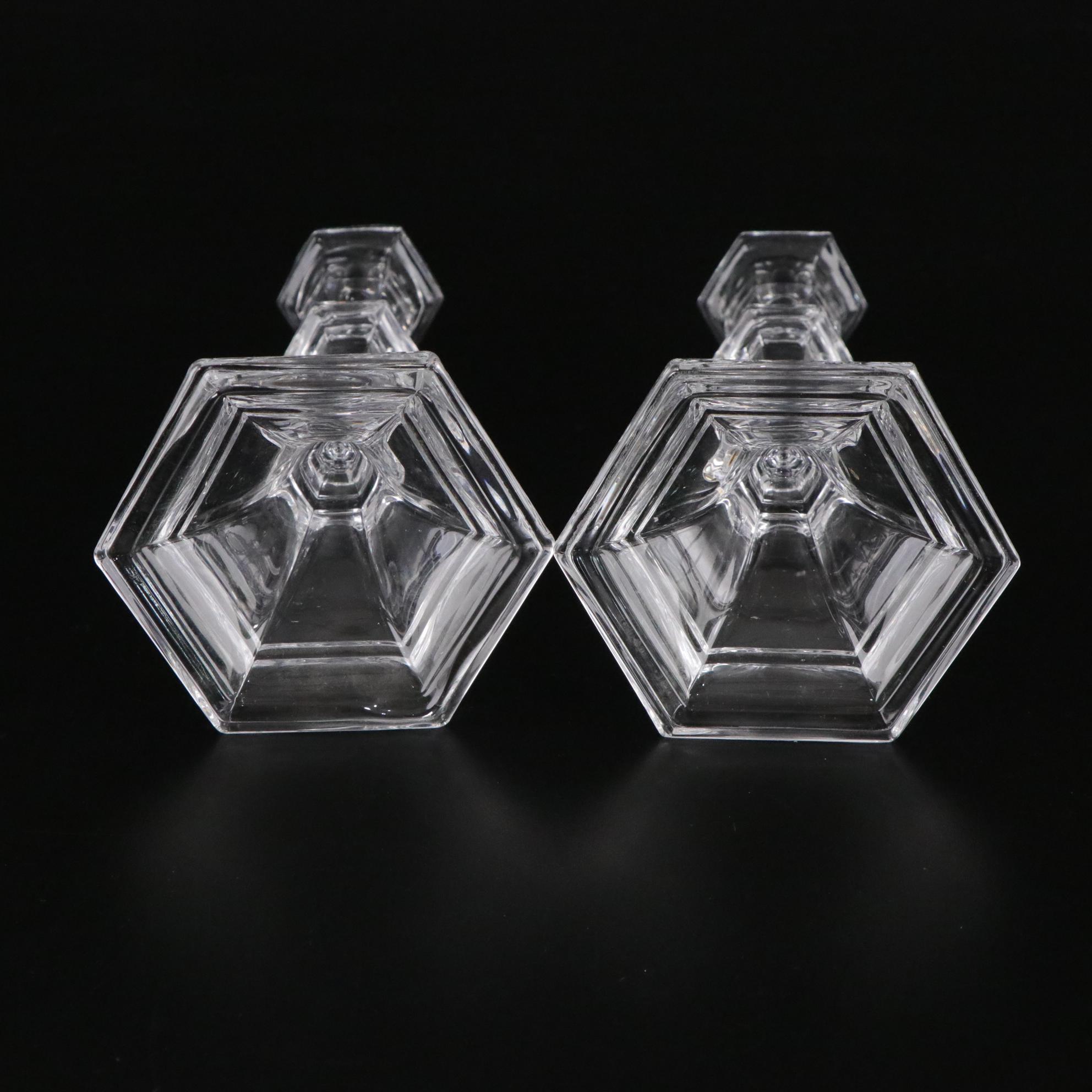 Pressed Glass and Crystal Vases, Candlesticks, and Bell