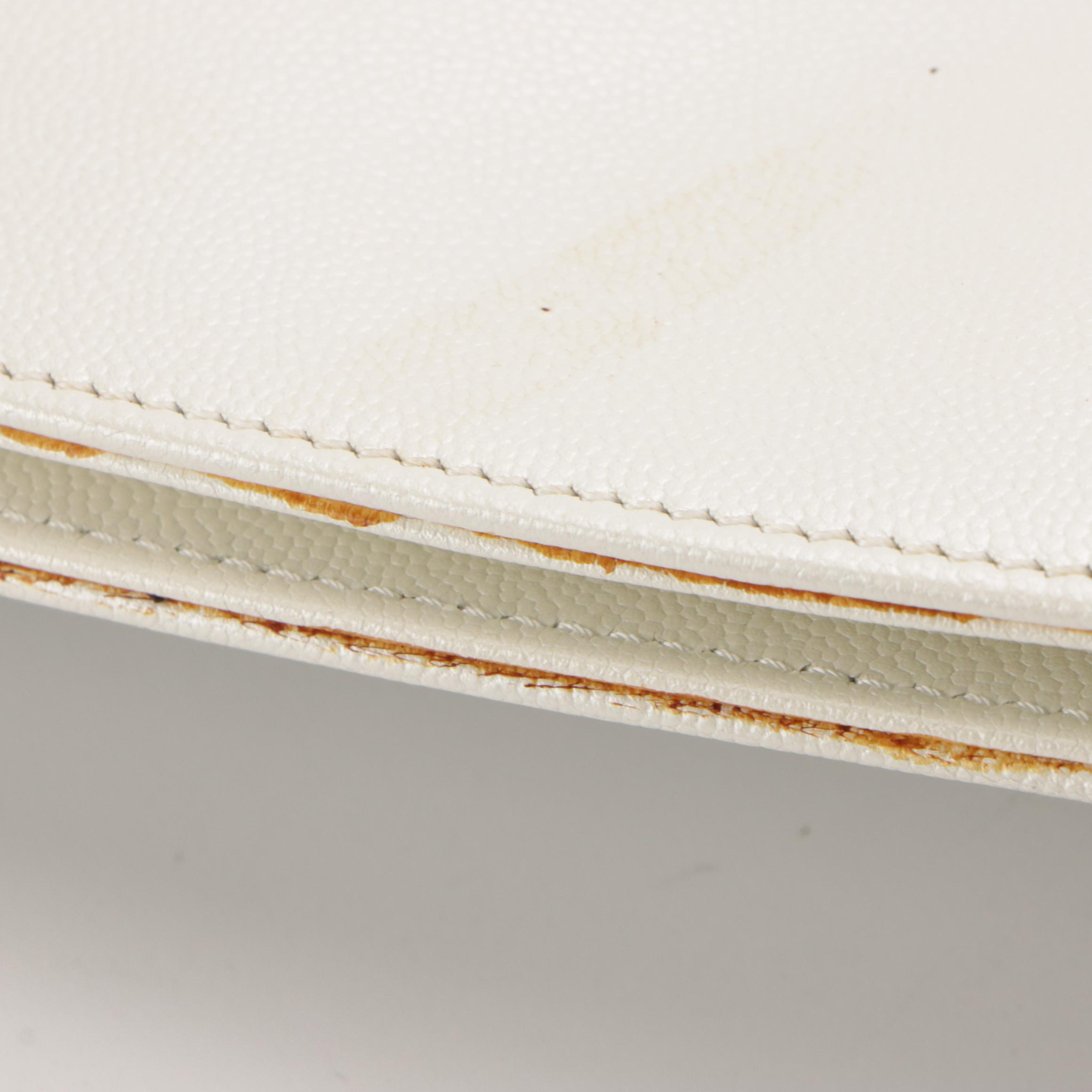 Christian Lacroix Cross My Heart Bag in Black Patent & Pearlescent White Leather