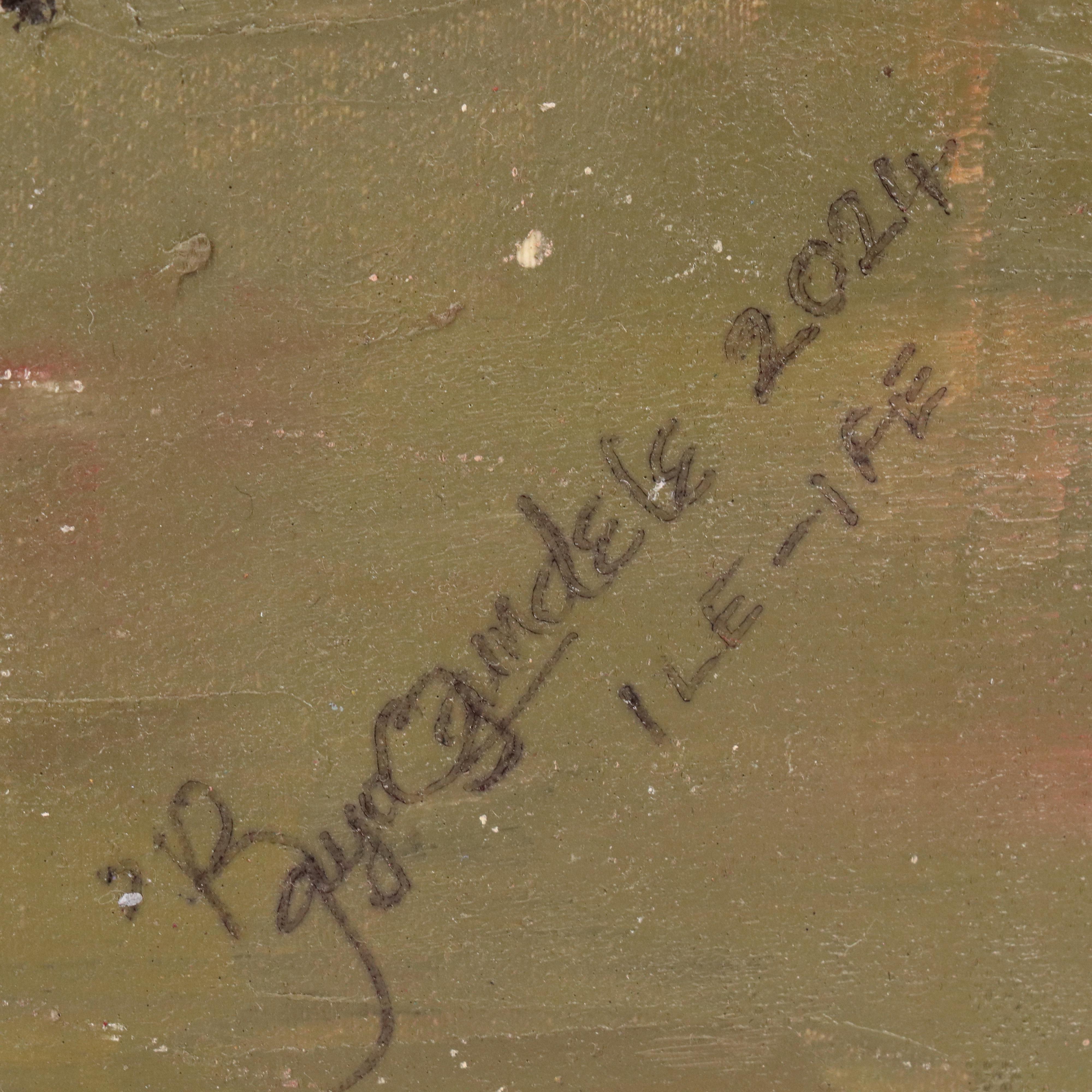 Bayo Ogundele Stylized Oil Painting of Peacock, 2024