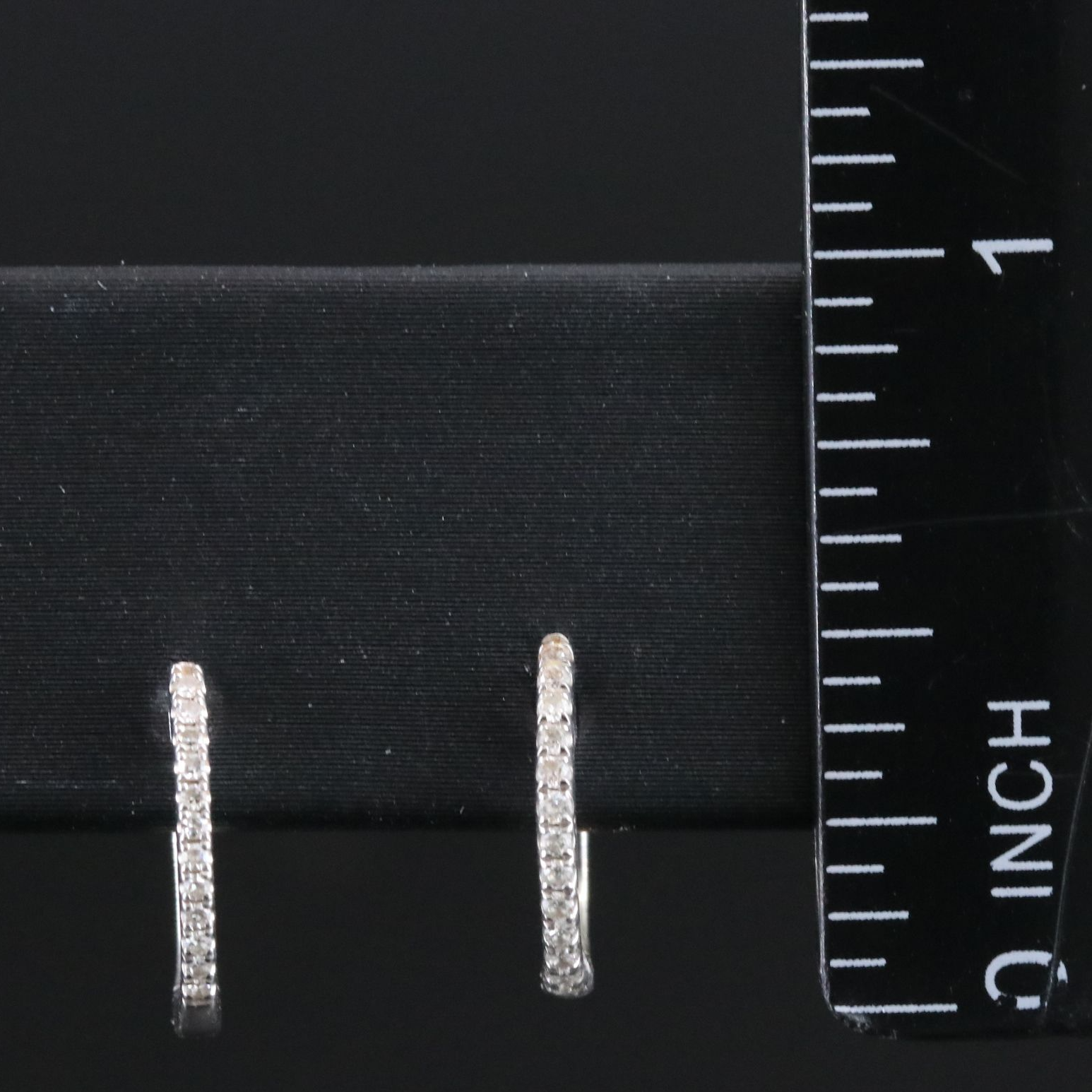 14K Huggie Hoop Earrings Including Diamonds