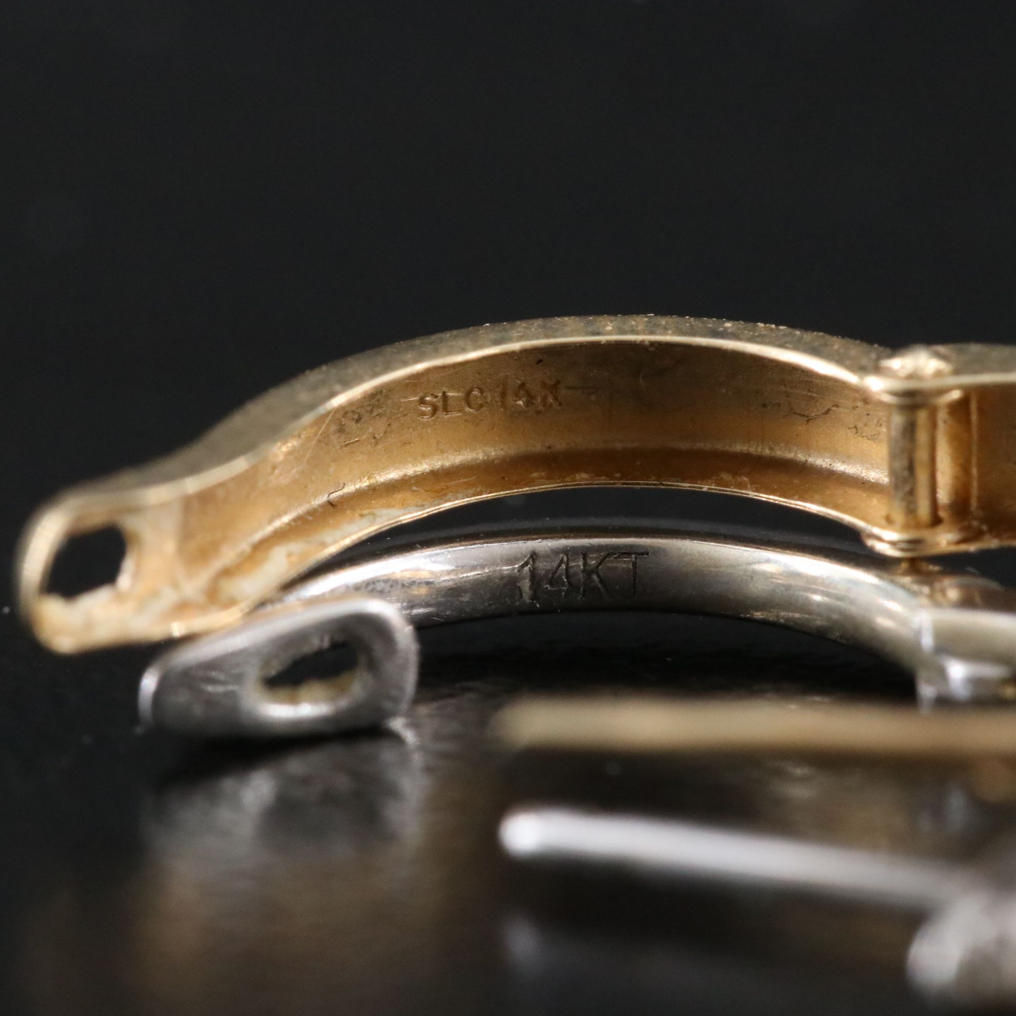 14K Huggie Hoop Earrings Including Diamonds