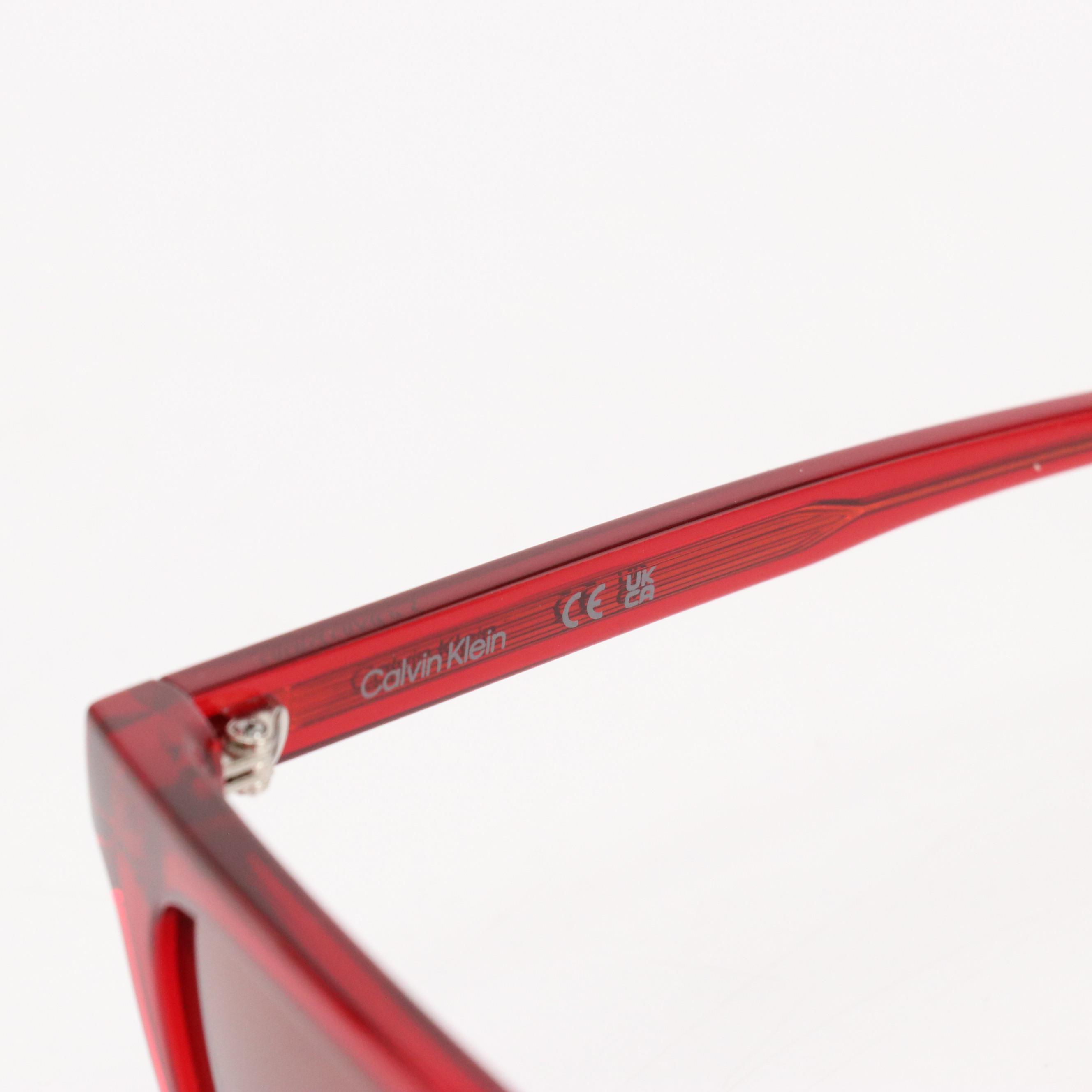 Calvin Klein CK23535S Red Square Framed Sunglasses with Case
