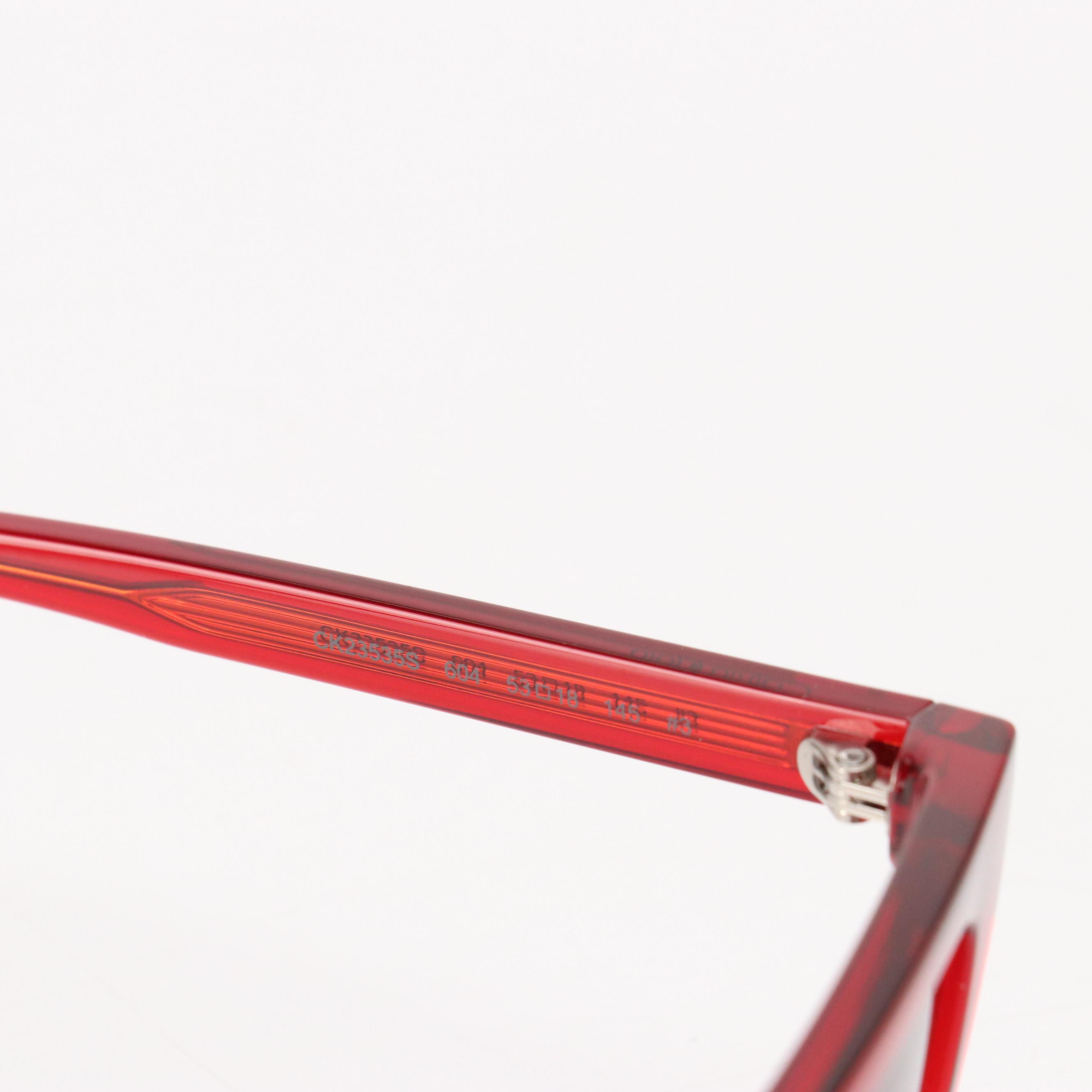 Calvin Klein CK23535S Red Square Framed Sunglasses with Case