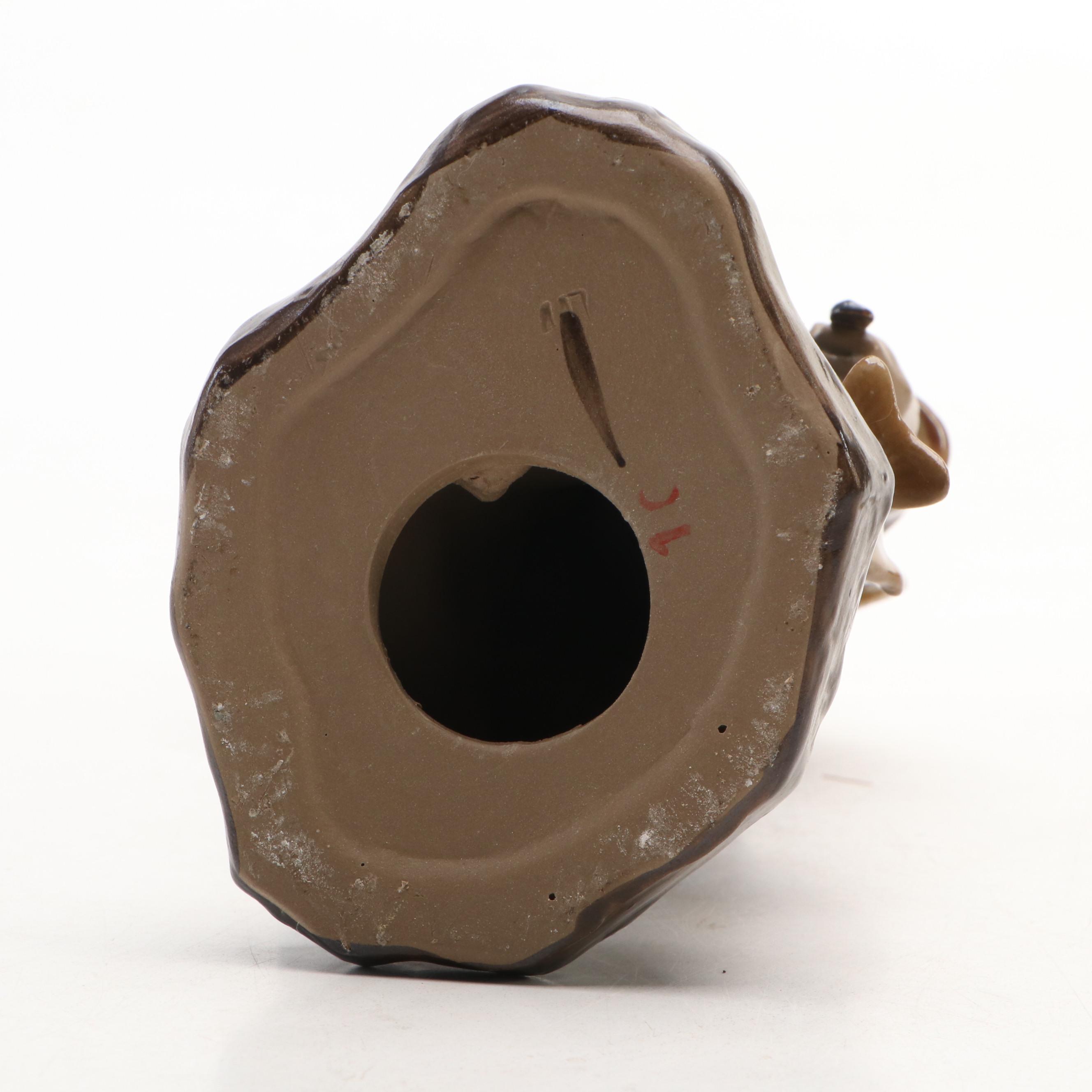 Chinese Shiwan Ware Fisherman with Gemstone Bonsai Tree