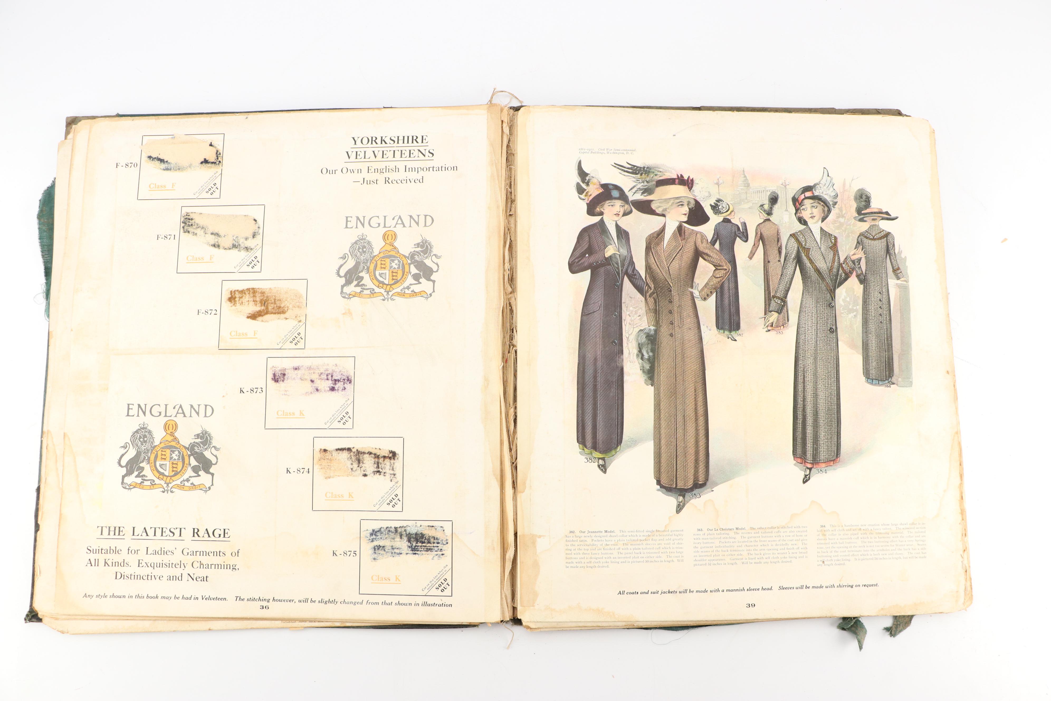 American Ladies Tailoring Co. Catalog with Pastedown Political Cartoon Clippings