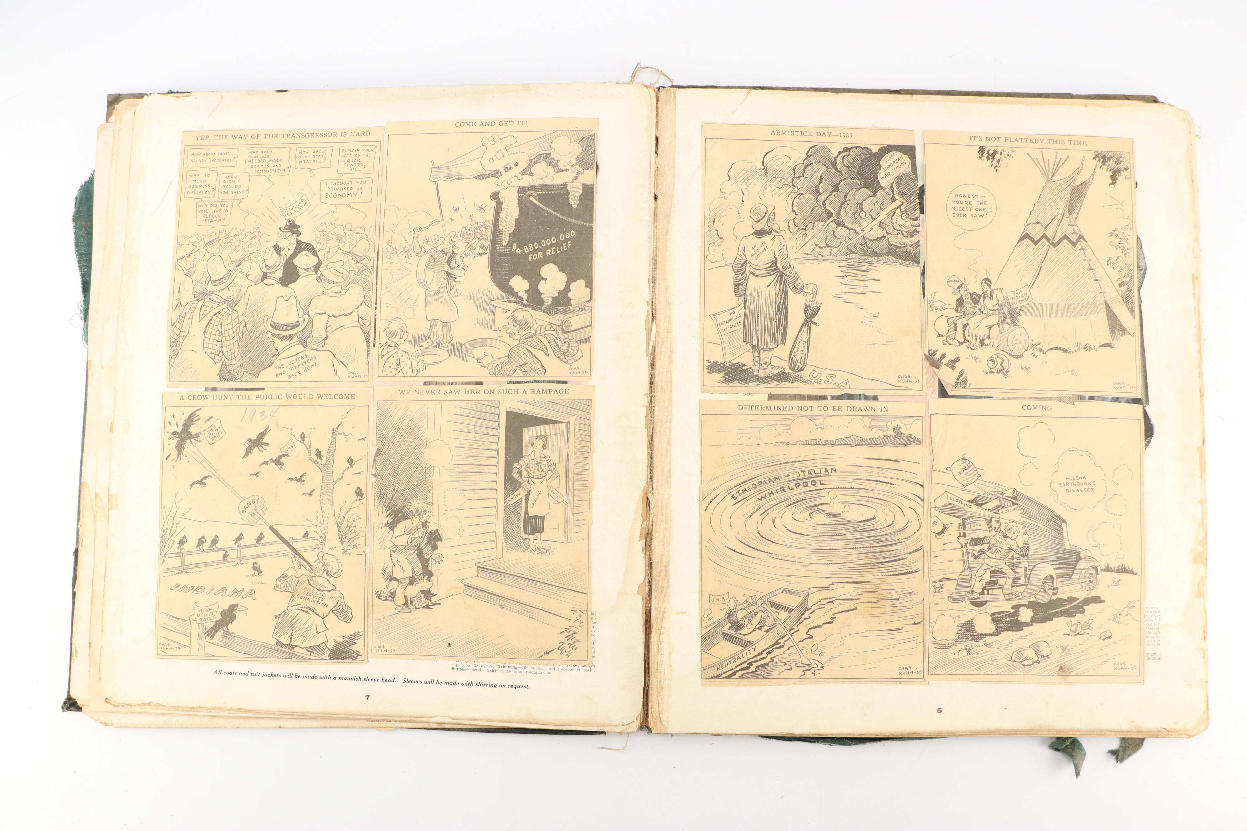 American Ladies Tailoring Co. Catalog with Pastedown Political Cartoon Clippings