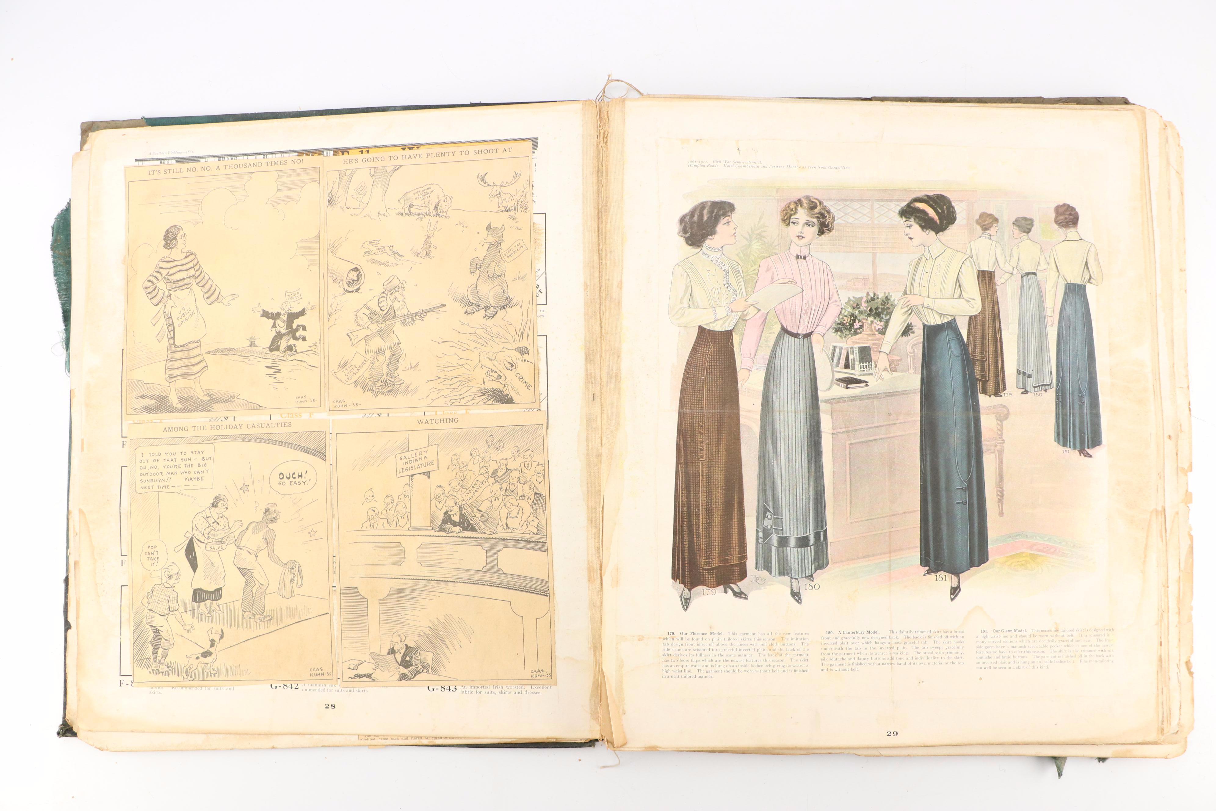 American Ladies Tailoring Co. Catalog with Pastedown Political Cartoon Clippings